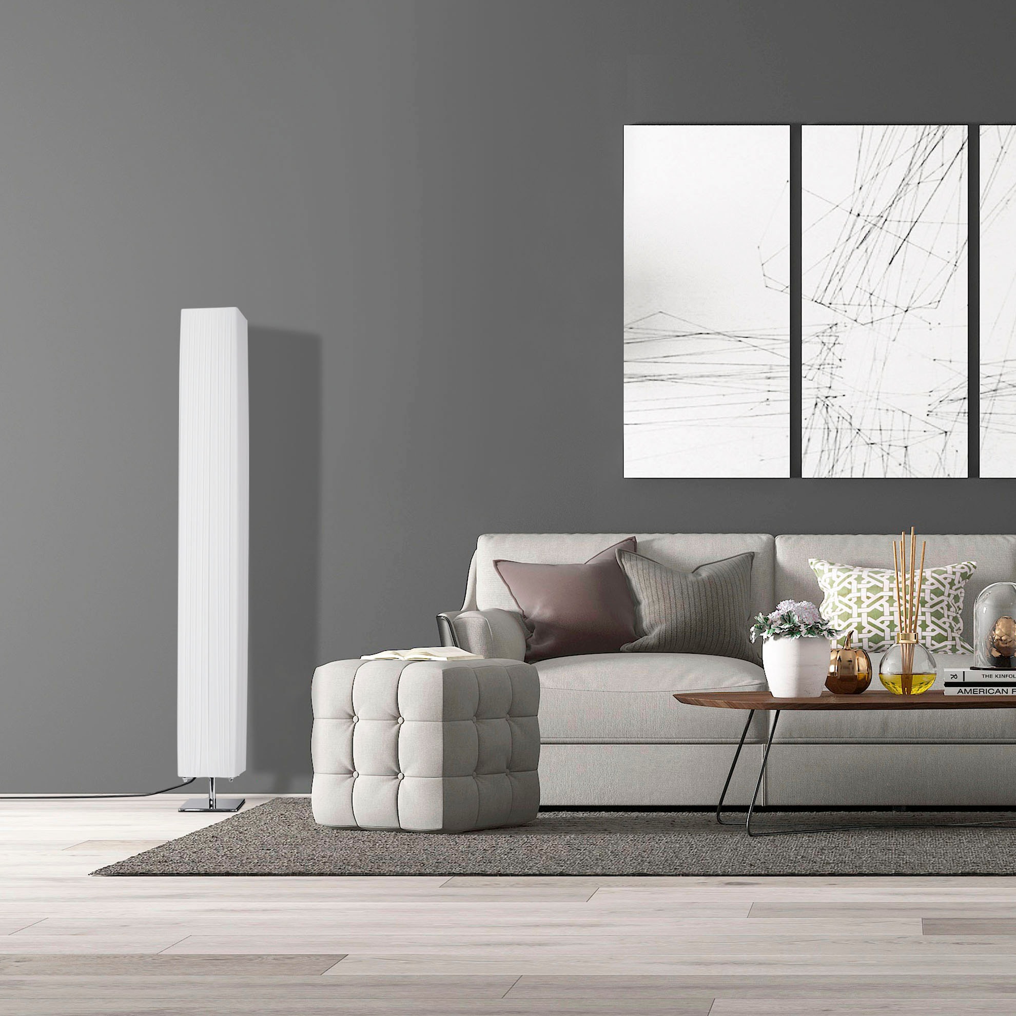 Paco Home Stehlampe »KIRSTEN«, Leuchtmittel E27 | ohne Leuchtmittel, LED Stehlleuchte Wohnzimmer Innen Schlafzimmer Esszimmer Zeitlos E27