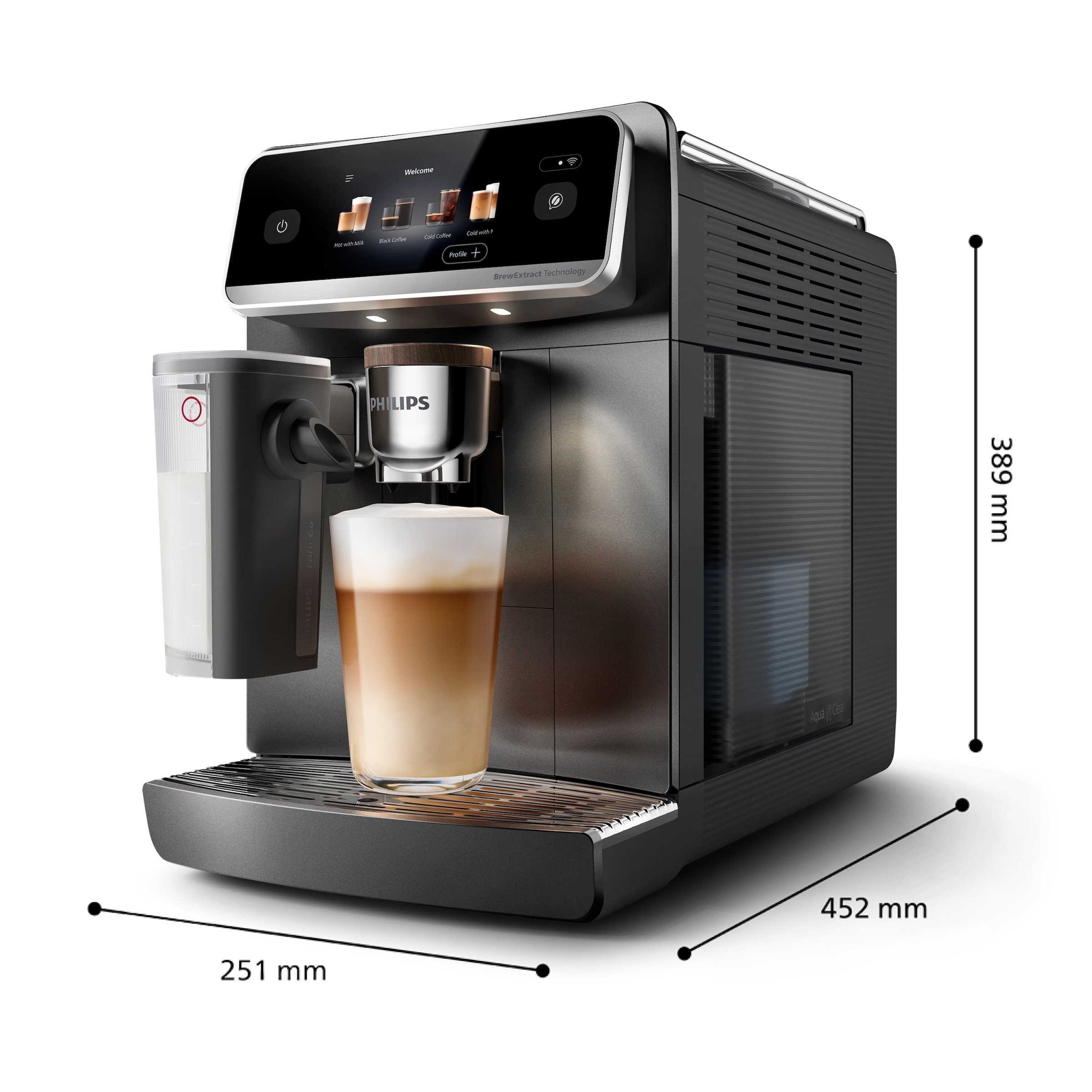 Philips Kaffeevollautomat »EP8757/12 8000 Series Café Aromis, 50 Getränke (heiß oder eisgekühlt)« LatteGo Pro-Milchsystem, BrewExtract Technologie, appfähig