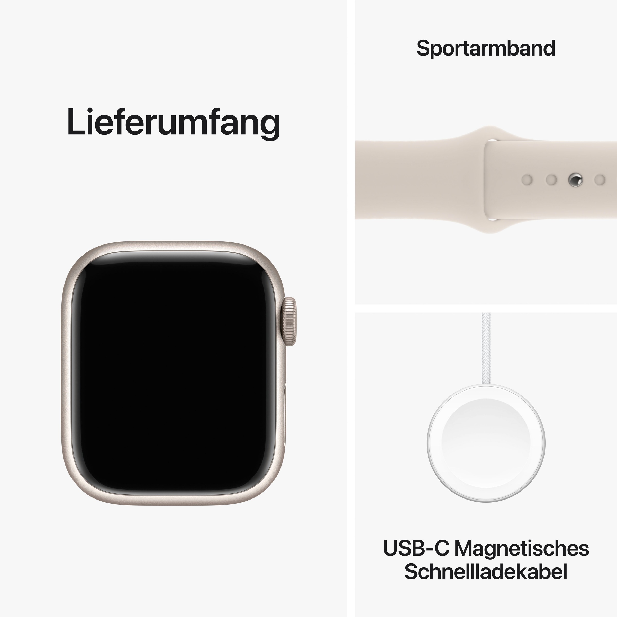 Apple Smartwatch »Watch Series 9 Aluminium«, (4,1 cm / 1,61 Zoll), Watch OS 10, Sport Band
