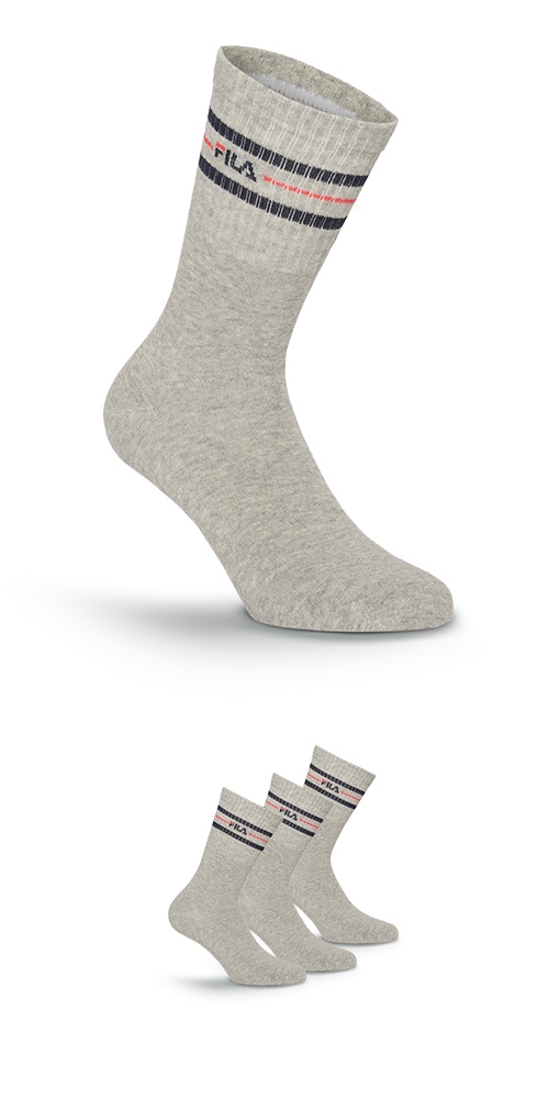 Fila Socken »UNISEX LIFESTYLE PLAIN SOCKS« 3 Paar, 3 Paar tlg. mit Logo-Schriftzug