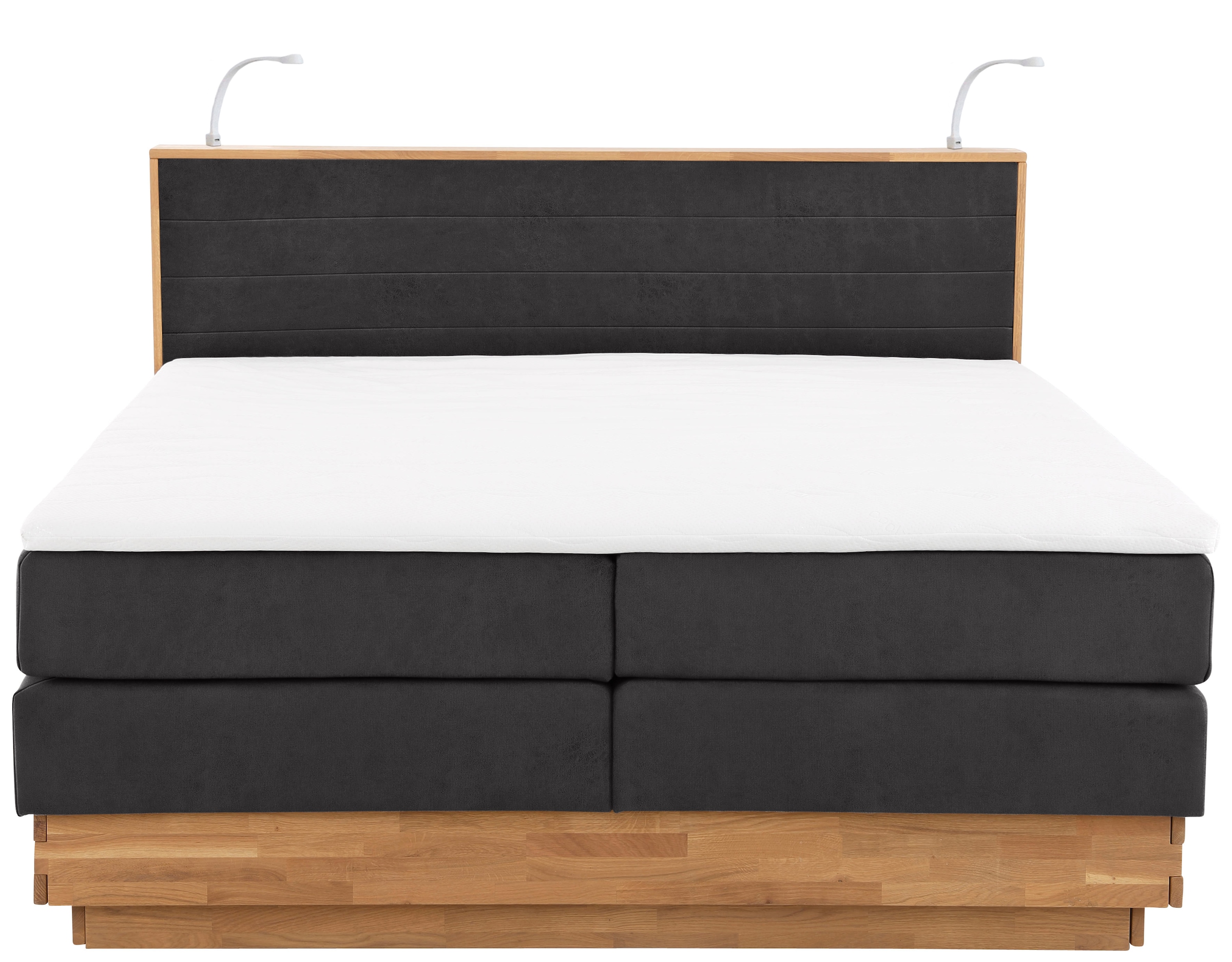 Home affaire Boxspringbett »Cavan«, Eiche, inkl. Bettkasten & Topper, verschiedene Härtegrade (auch H4)