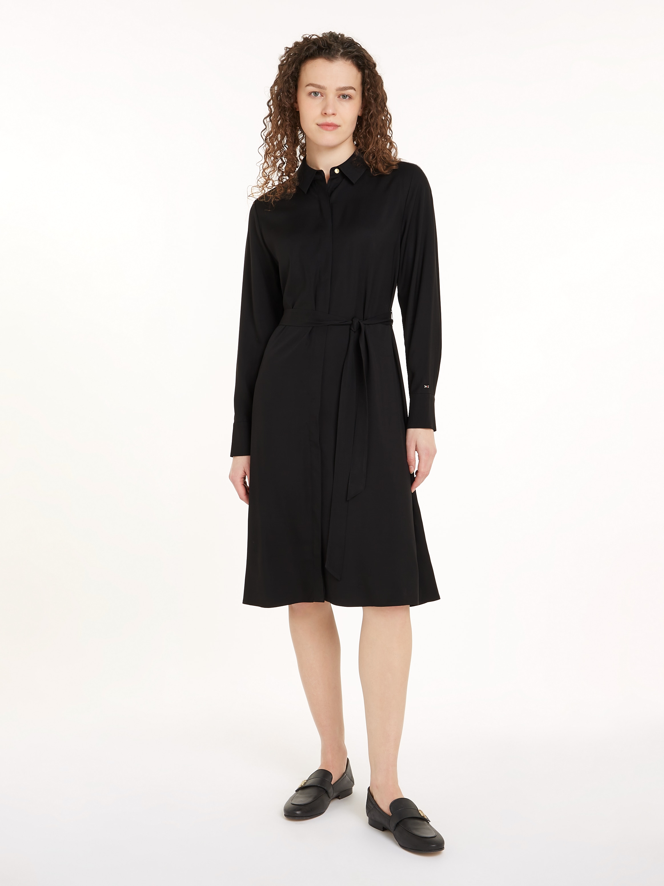 Tommy Hilfiger Hemdblusenkleid »FLUID VISCOSE SHIRT DRESS«, fließende Viskose Qualität