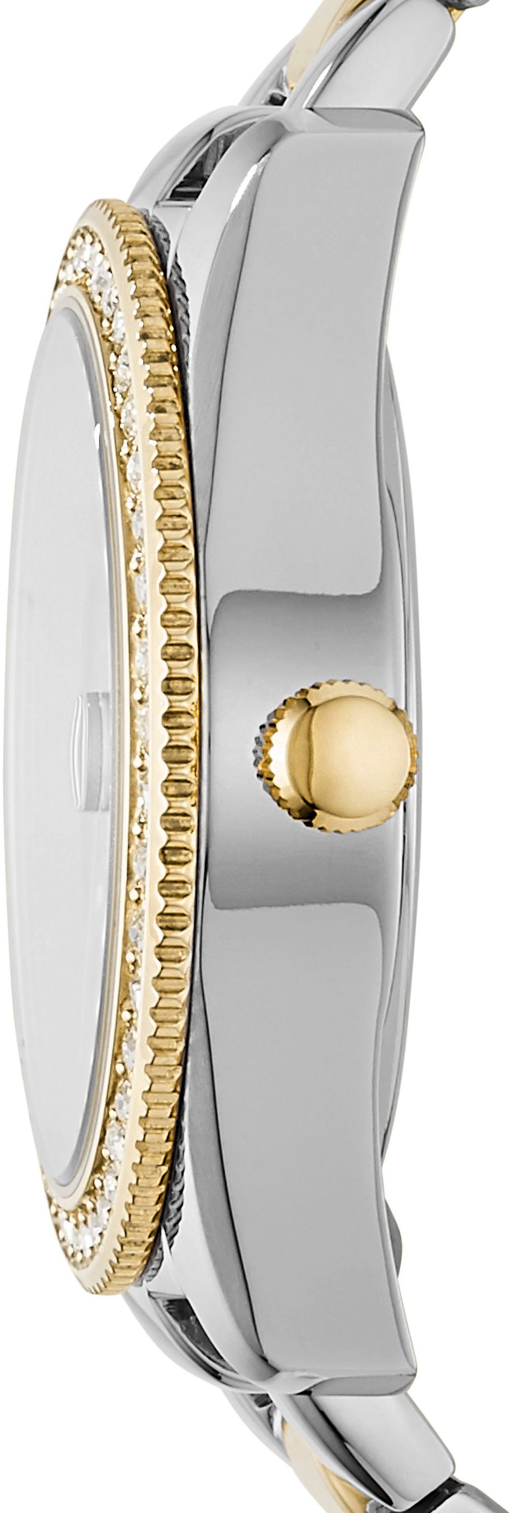 Fossil Quarzuhr »SCARLETTE MINI«, Armbanduhr, Damenuhr, Datum, analog, Edelstahlarmband