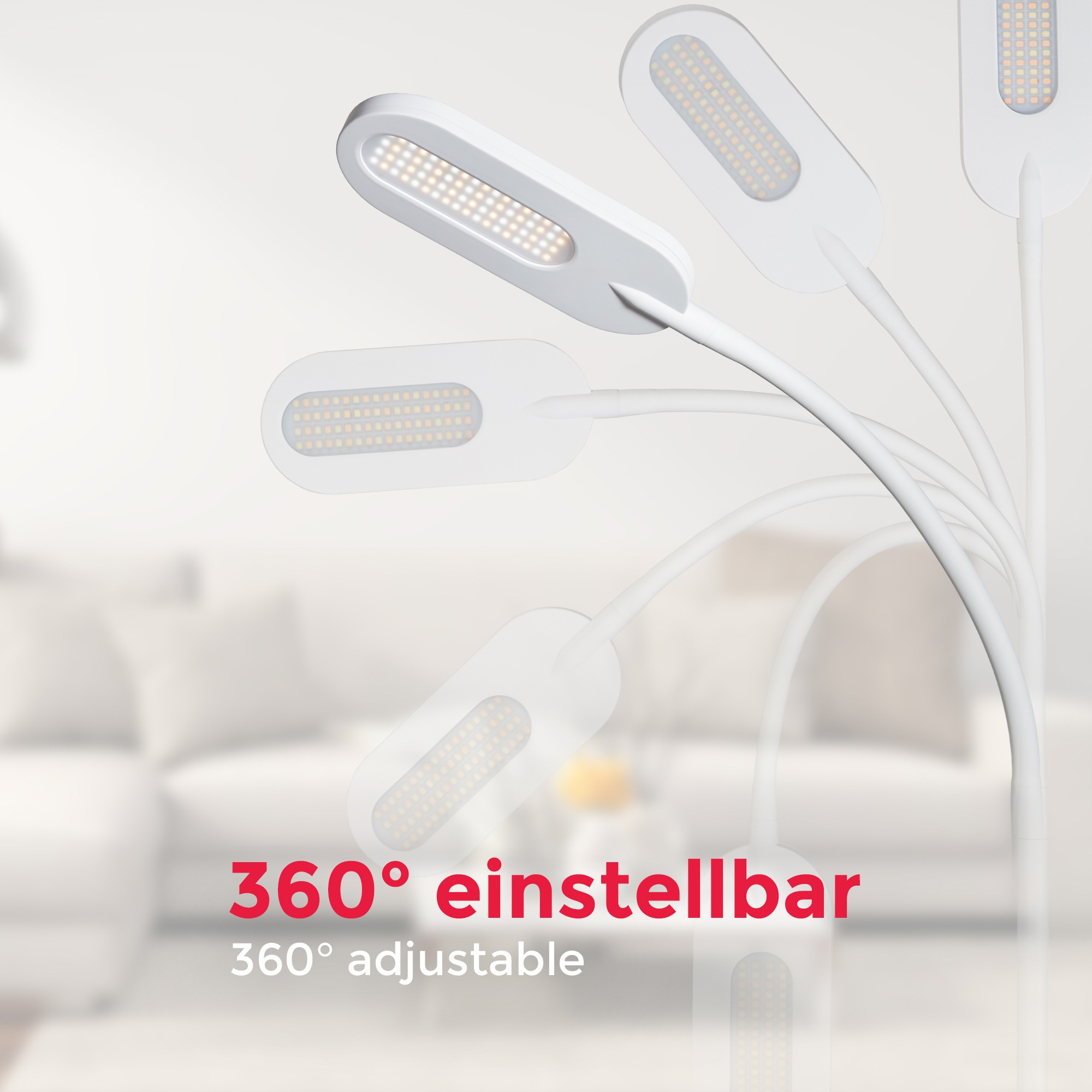 B.K.Licht LED Stehlampe, 1 600lm 3 mit Jahren inkl. Memory | XXL Stehleuchte 8W weiß schwenkbar flammig-flammig, & kaufen online Touch LED dimmbar Garantie