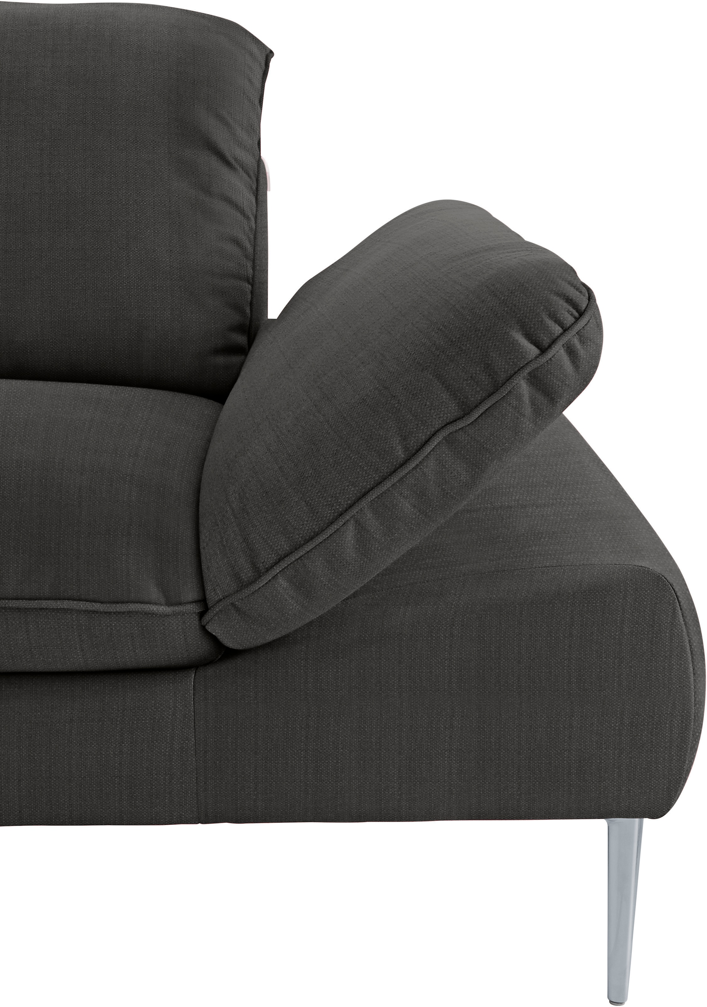 W.SCHILLIG Ecksofa »enjoy&MORE, Designsofa, bequem, zeitlos und elegant, L-Form« mit Sitztiefenverstellung, Füße silber matt, Breite 340 cm