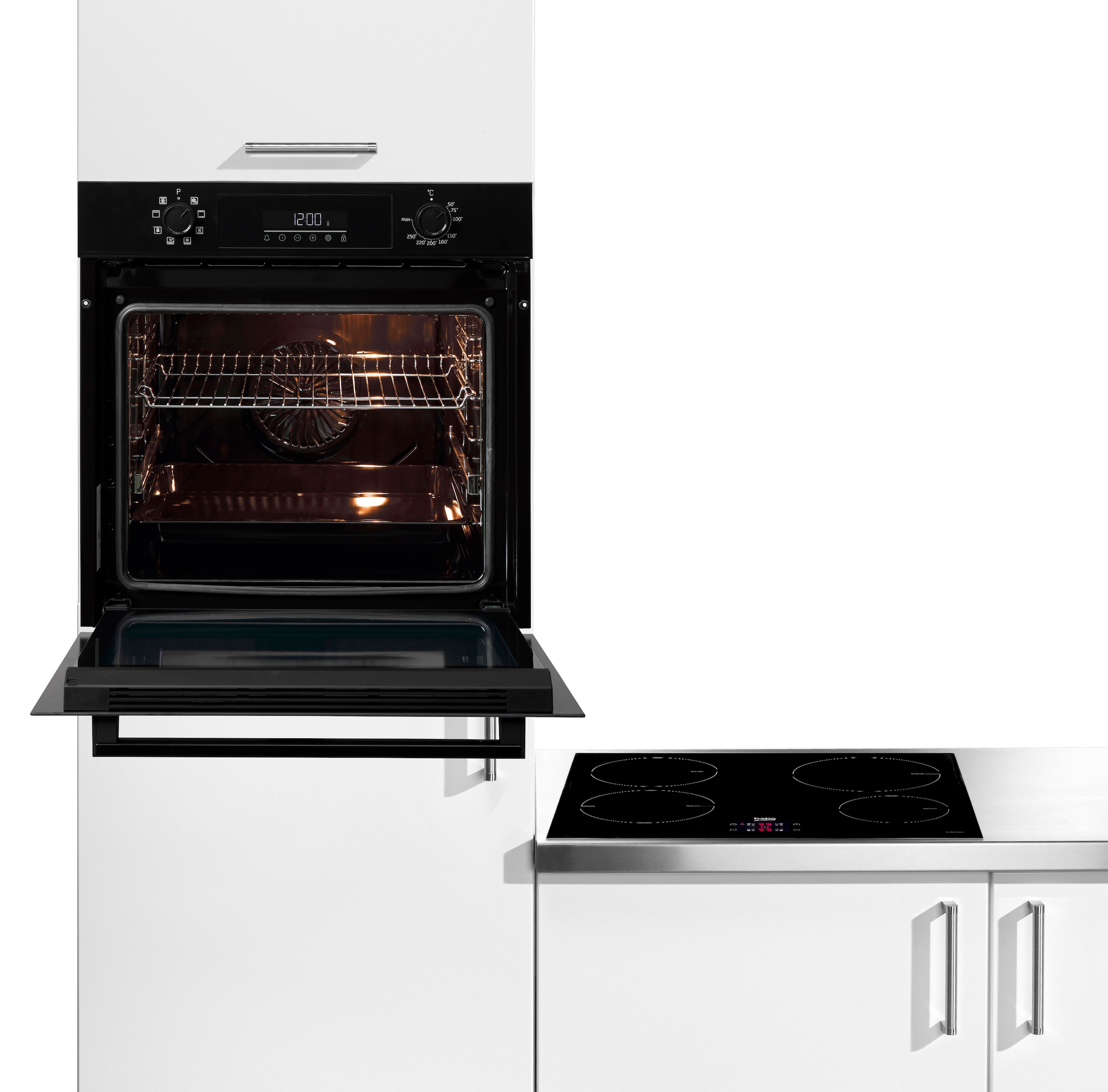 BEKO Elektro-Herd-Set »BBSM11340B«, mit 1-fach-Teleskopauszug, AeroPerfect