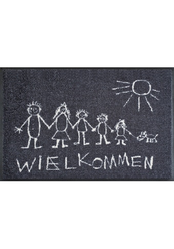 wash+dry by Kleen-Tex Fußmatte »Wielkommen«, rechteckig, 9 mm Höhe, Schmutzfangmatte,... kaufen
