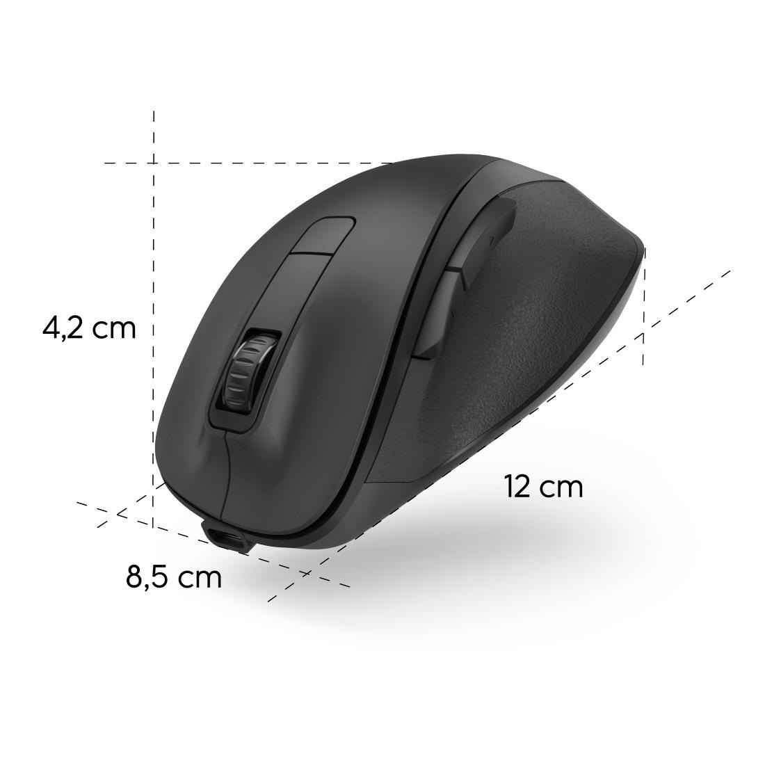 Hama ergonomische Maus »Optische 6 Tasten Funkmaus, ergonomisch, Rechtshänder, leise Tasten«, Funk