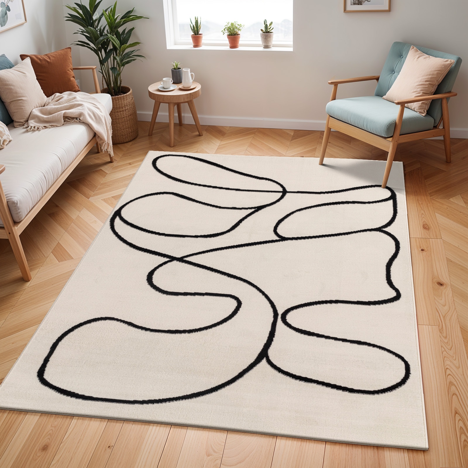 Livabliss Teppich »KANO« rechteckig 11 mm Höhe Skandinavischer Teppich, Kurzflor Boho-Wohnzimmerteppich, Läufer