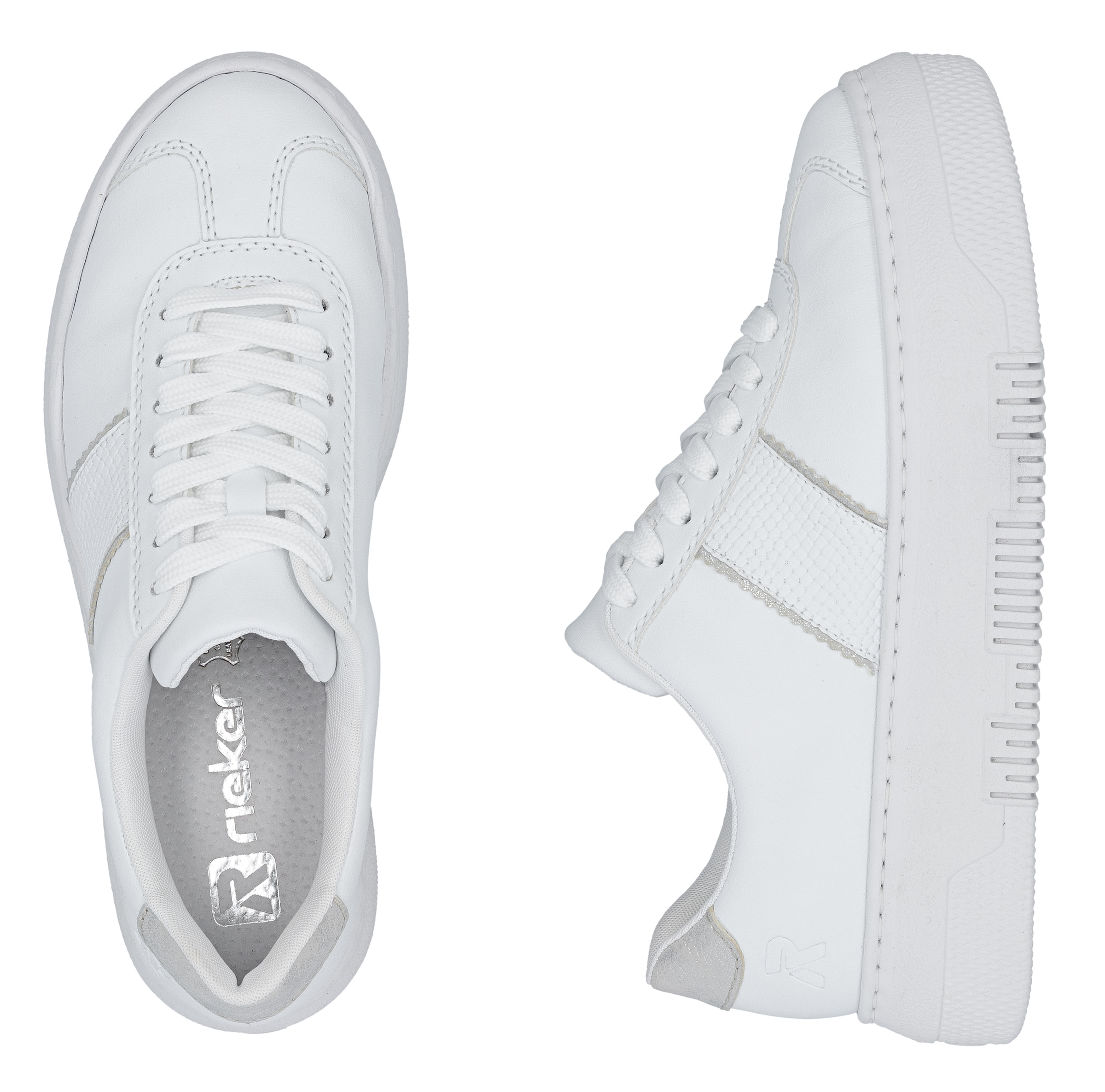Rieker Plateausneaker  , Schnürschuh, Halbschuh, Freizeitschuh mit gepolstertem Schaftrand