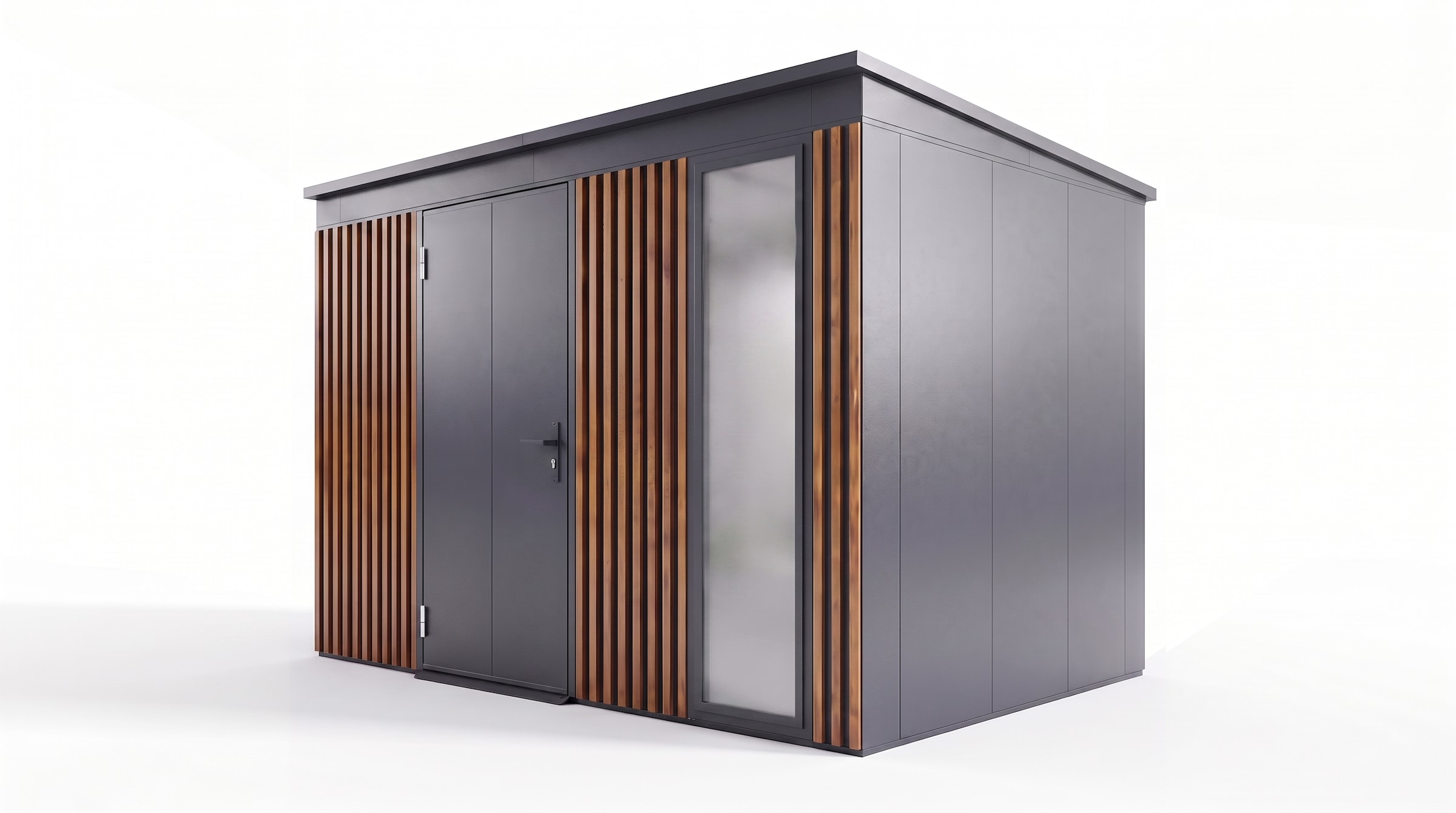 weka Gerätehaus »Gary Gr. 8, aus Metall mit Holzoptik, anthrazit« aus pulverbeschichtetem, verzinktem Stahl