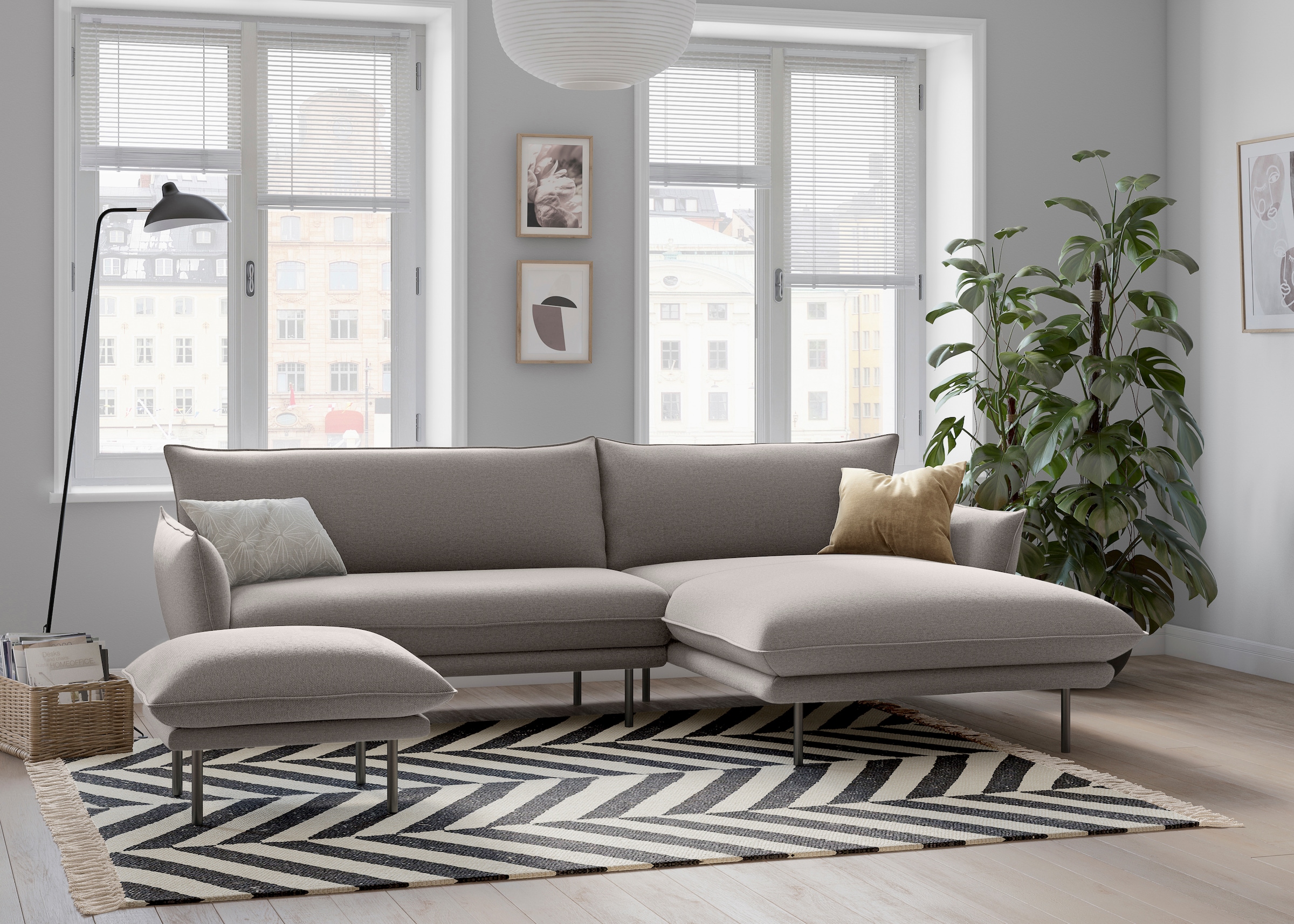 andas Polsterhocker »Stine«, Besonderes Design durch Kissenoptik und Keder, by Morten Georgsen