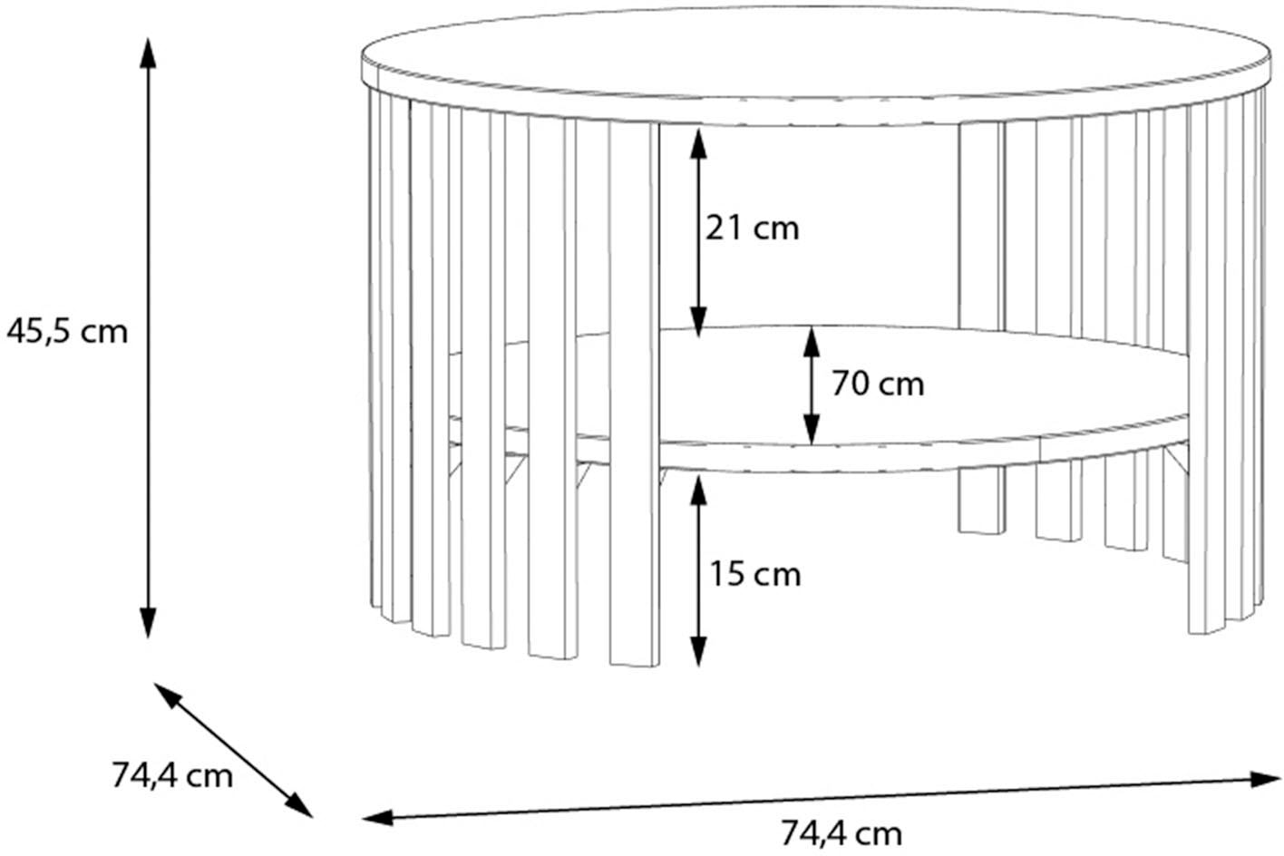 FORTE Couchtisch »Ranflury«, Breite ca. 74,4 cm