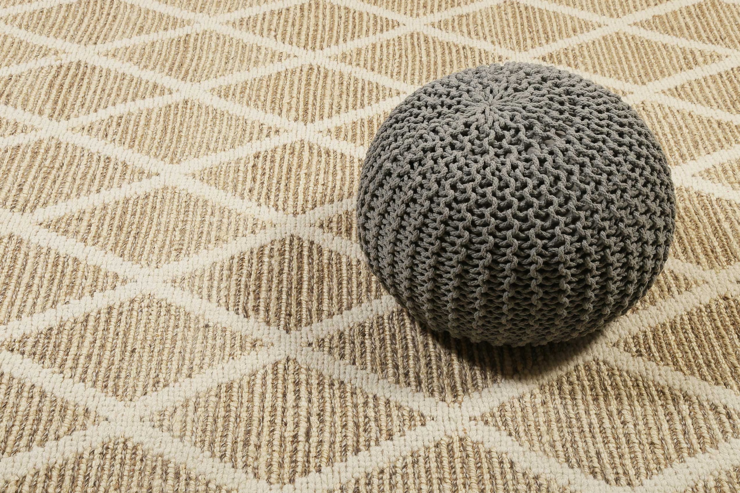 Green Looop Teppich »Novella« rechteckig 18 mm Höhe Hochflorteppich, handgewebt, natur, modern, geometrisch