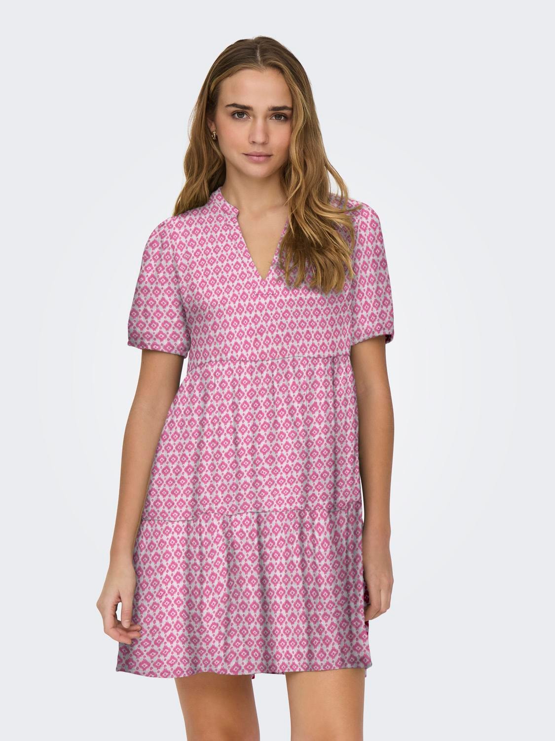 ONLY Sommerkleid »ONLNORA S/S LOOSE DRESS PTM«, mit Volant