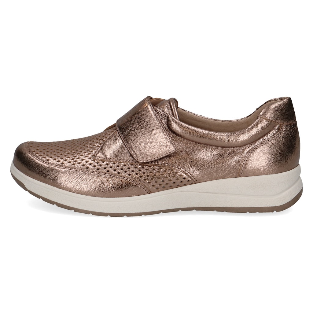 Caprice Klettschuh, Slipper, Freizeitschuh, Halbschuh im glänzendem Metallic Look