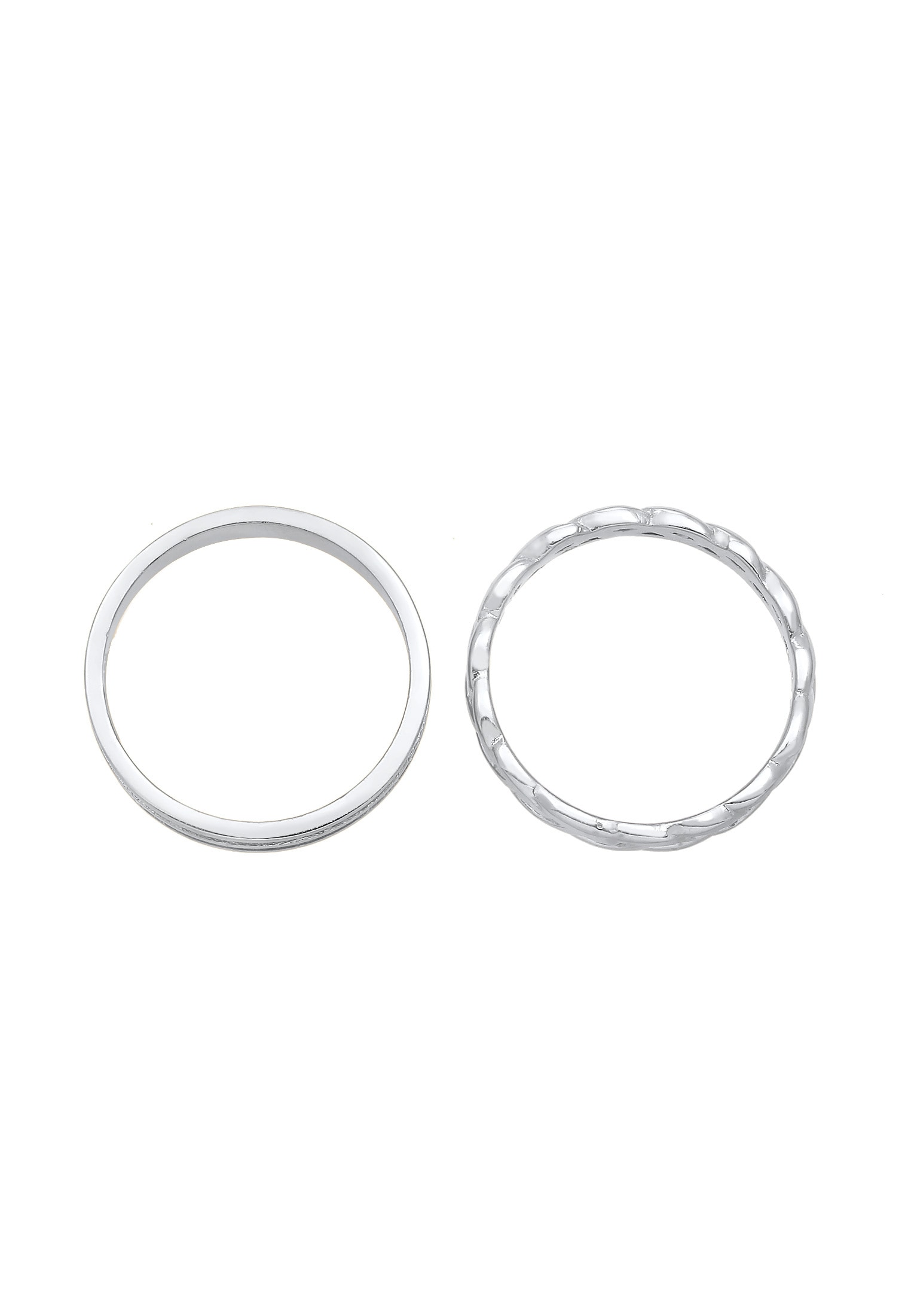 Elli Ring-Set »Ring Bandring Basic Zopf Knoten (2 tlg) 925 Silber«