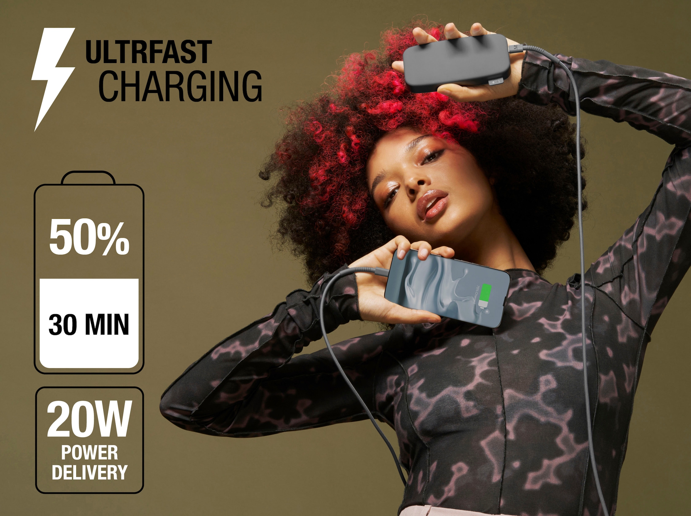 Fresh´n Rebel Powerbank »Power Pack 12000mAh mit USB-C, Ultra Fast Charge & 20W PD«