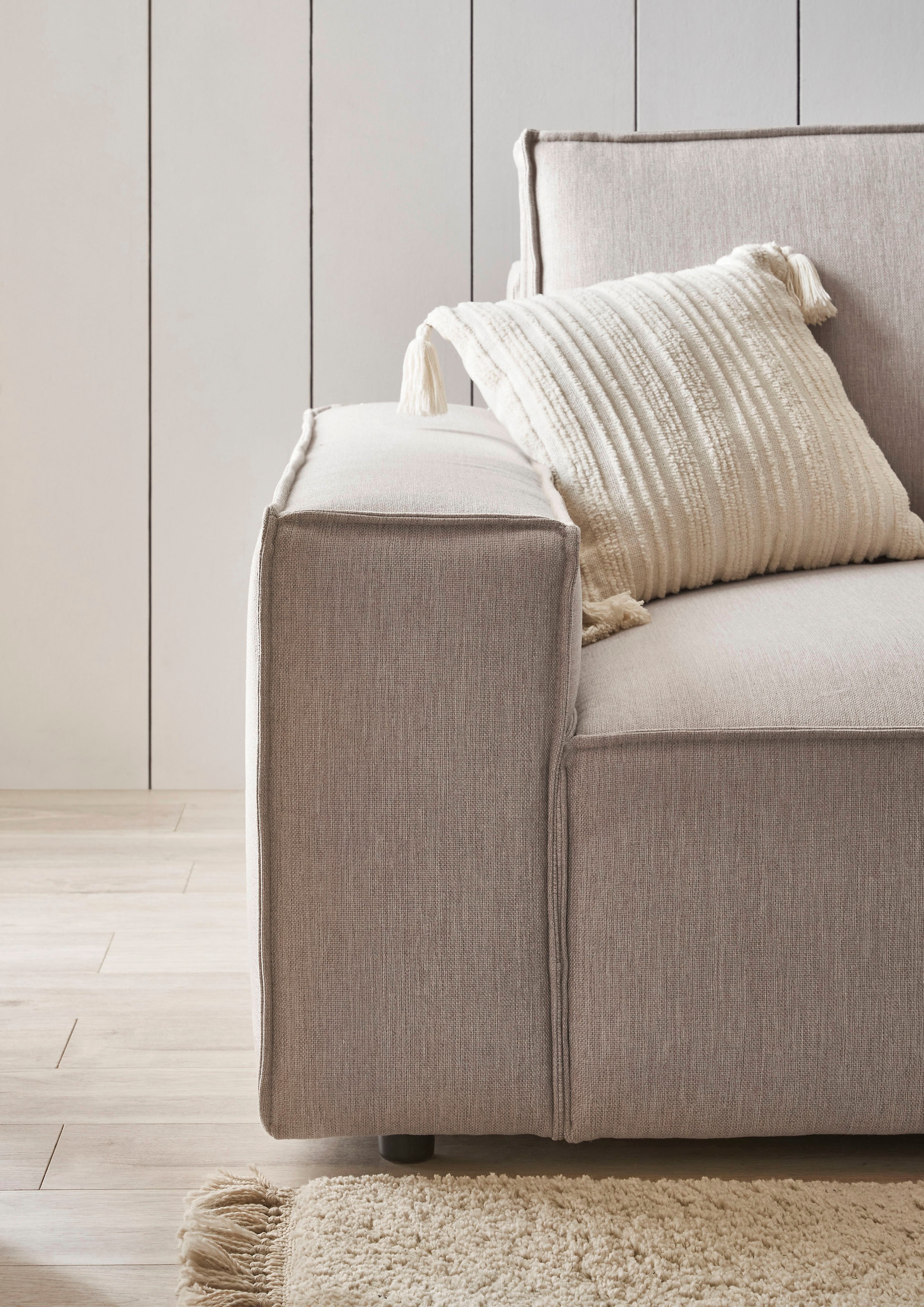 Home affaire Polsterecke »NEU: SHERWOOD XXL tief, L-Form mit Schlaffunktion, Big-Sofa mit Hocker«, (Set, 2 St.), stellbar zum Schlafsofa (Krokodilverbinder), Cord, Leinenoptik