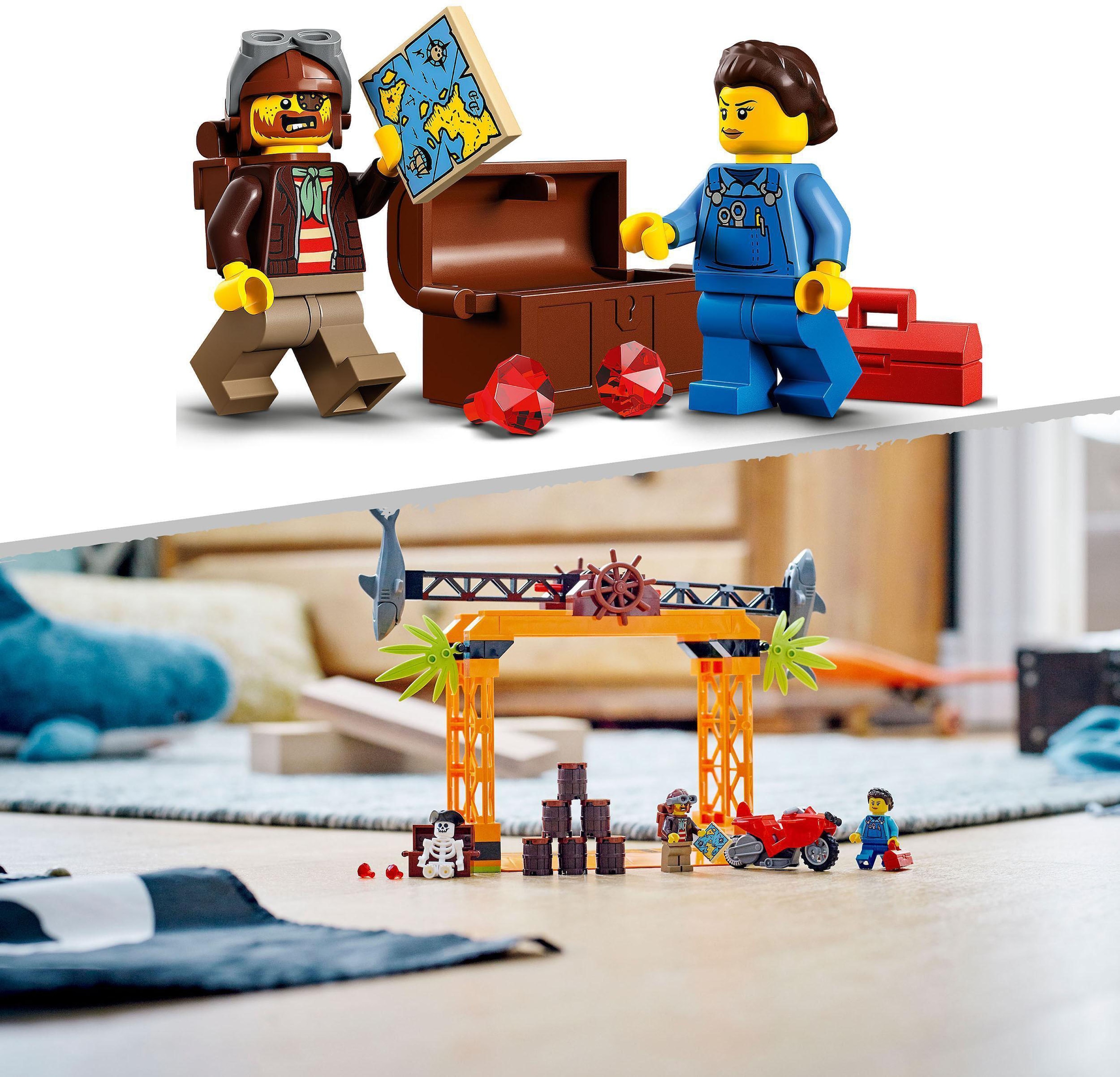 LEGO® Konstruktionsspielsteine »Haiangriff-Stuntchallenge (60342), LEGO®  City Stuntz«, (122 St.) bei