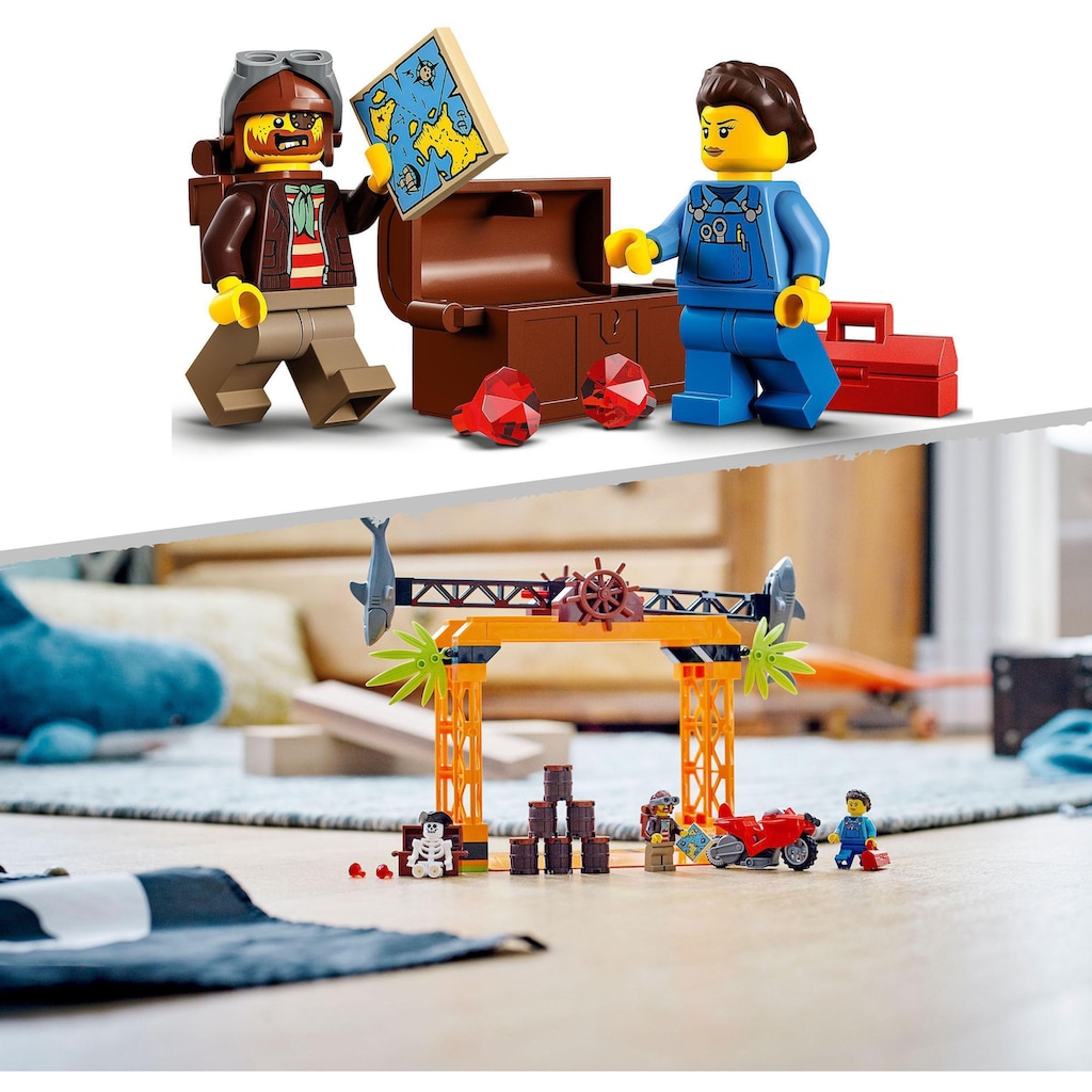 LEGO® Konstruktionsspielsteine »Haiangriff-Stuntchallenge (60342), LEGO® City Stuntz«, (122 St.)
