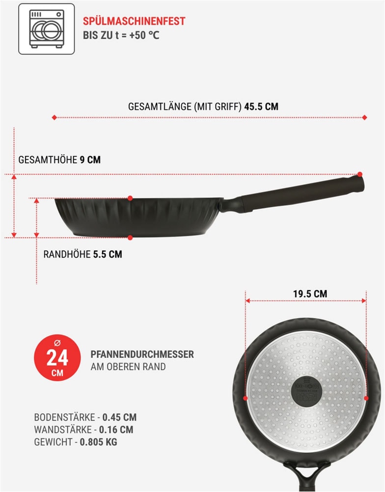 RESTO Kitchenware Bratpfanne »Ascella, antihaftbeschichtet und spülmaschinenfest« Aluminiumguss 1 Stk. tlg. Induktion, für alle Herdarten geeignet