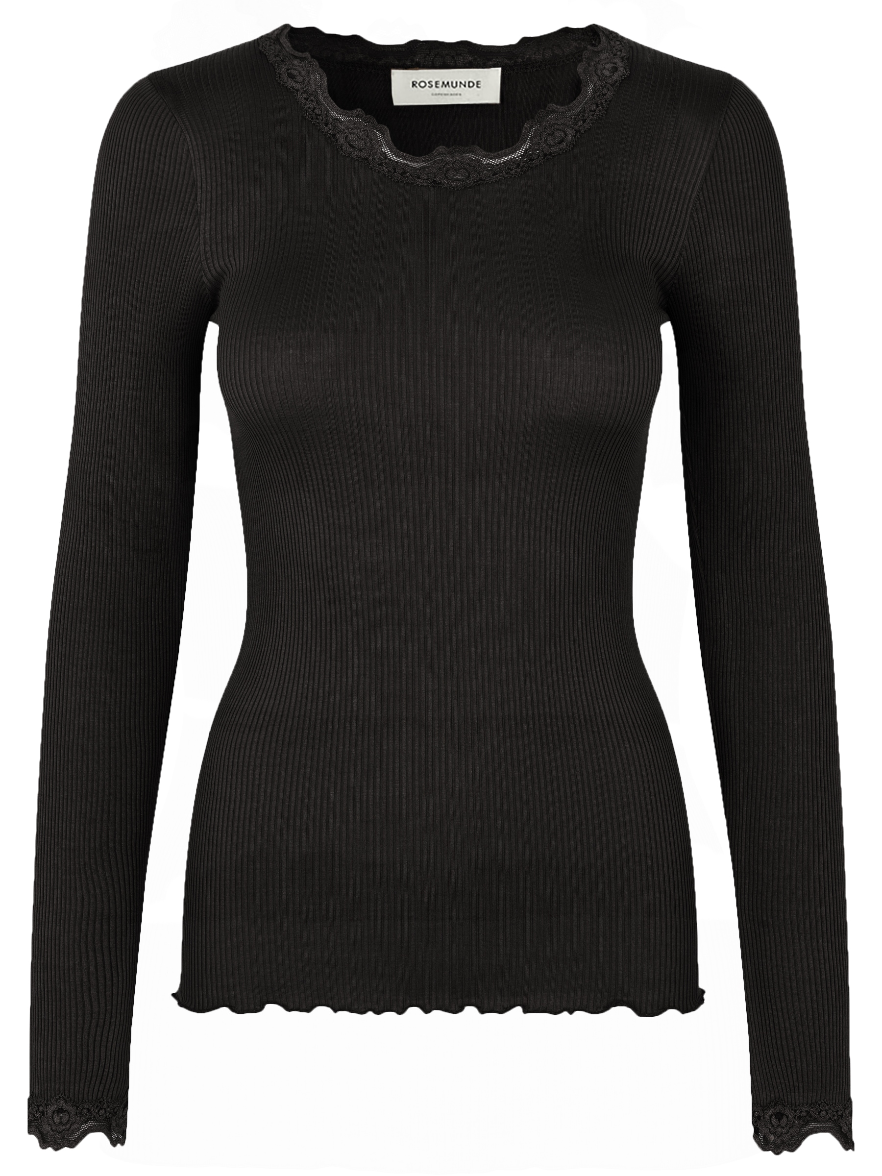 rosemunde Longsleeve »Babette silk shirt« Langarm, mit Spitze, feminin, bequem, Seidenmix