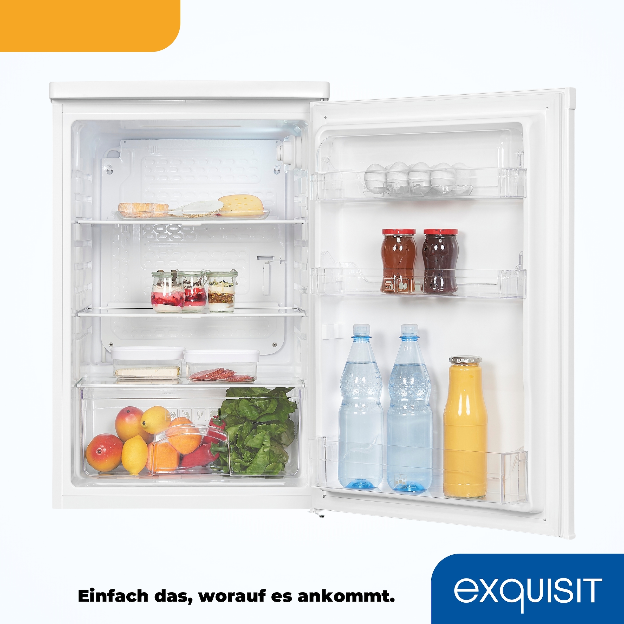 exquisit Vollraumkühlschrank »KS16-V-040D« 85 cm hoch 55 cm breit 126 Liter Nutzinhalt, Leiser Betrieb, Energieeffizienzklasse D
