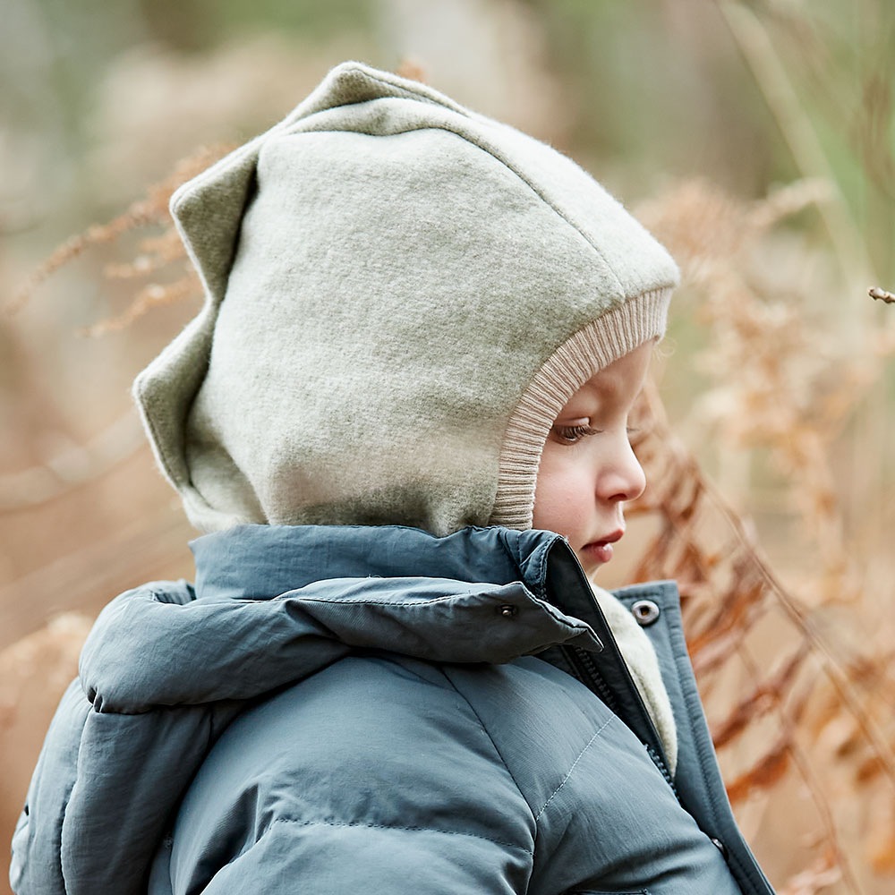 MAXIMO Schlupfmütze Baumwollfleece, Jerseyfutter, Rippstrickbündchen
