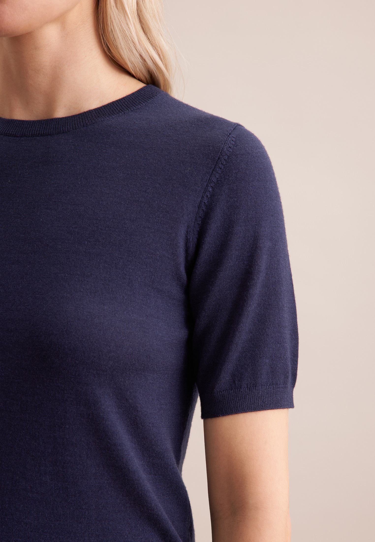 seidensticker Strickpullover »Schwarze Rose«, Kurzarm Rundhals