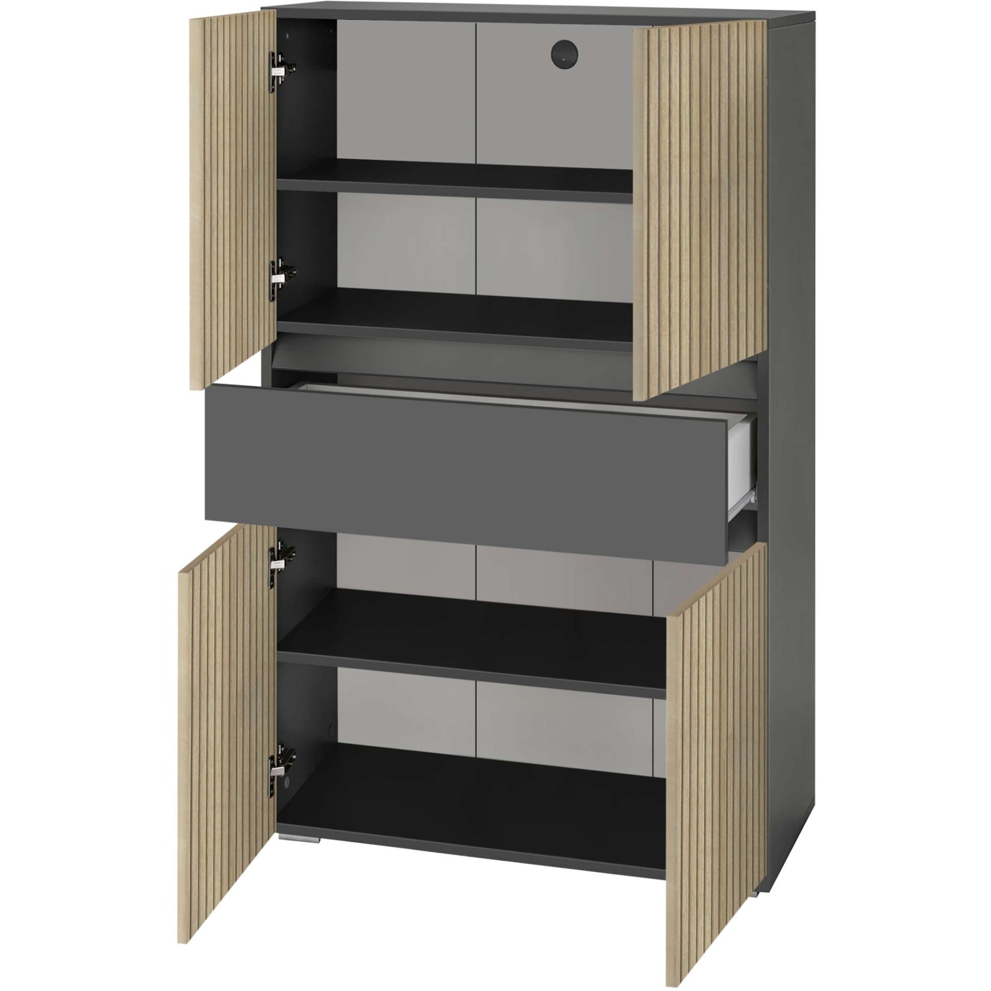 Home affaire Midischrank »Wisla« mit 4 Türen & 1 Schublade, Breite 76 cm, Höhe 130 cm