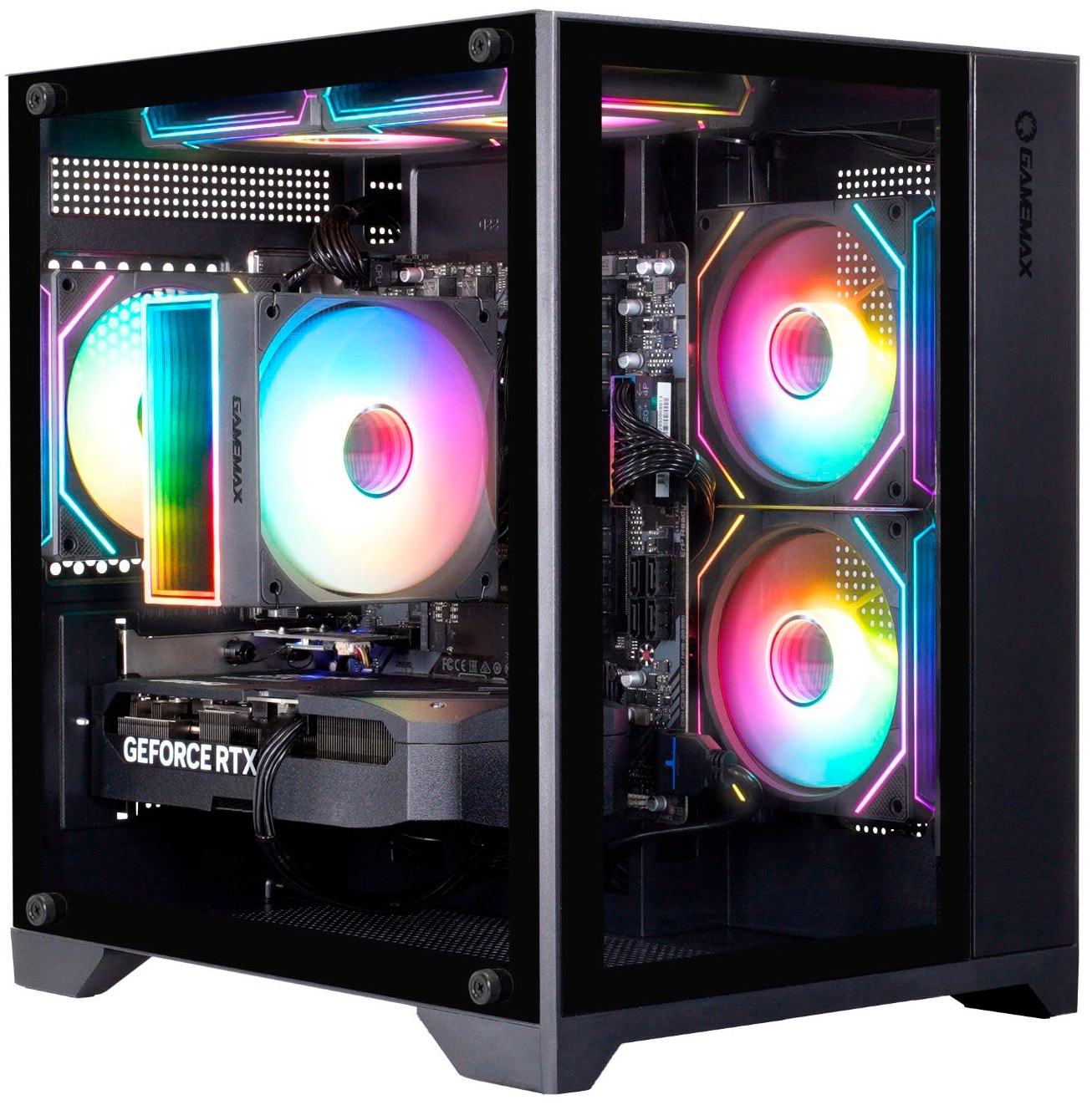 GAMEMAX Gaming-PC-Komplettsystem »MegaDeal Infinity Mini BK 2834 Ryzen 5 7500F 16GB 1TB SSD RTX 5060Ti« 27 ″ AMD Ryzen 5 GeForce RTX™ 5060 Ti 16 GB RAM 1.000 GB SSD Windows 11, DDR5 RAM + MSI PRO MP272L LCD-Monitor, 68,6cm (27")