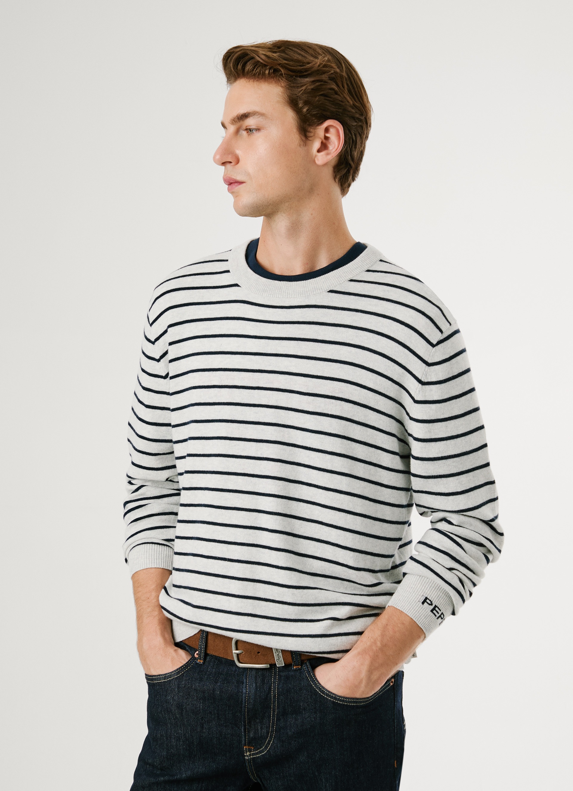 Pepe Jeans Rundhalspullover »ANDRE STRIPES«, mit Kaschmir-Anteil, gestreift