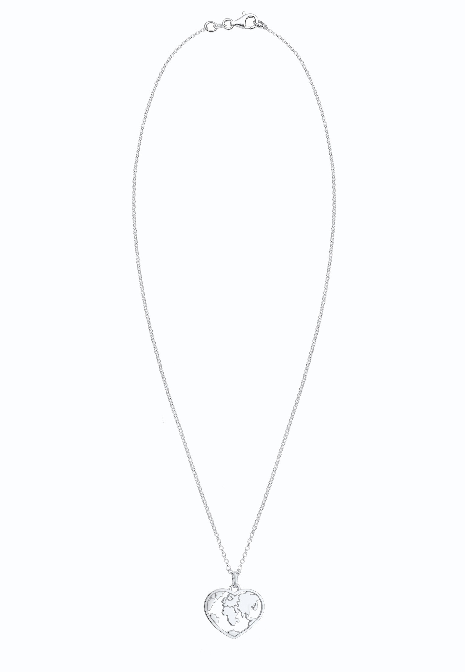 Elli Lange Kette »Halskette Herz Weltkugel Globus Erbskette Trend 925 Silber«