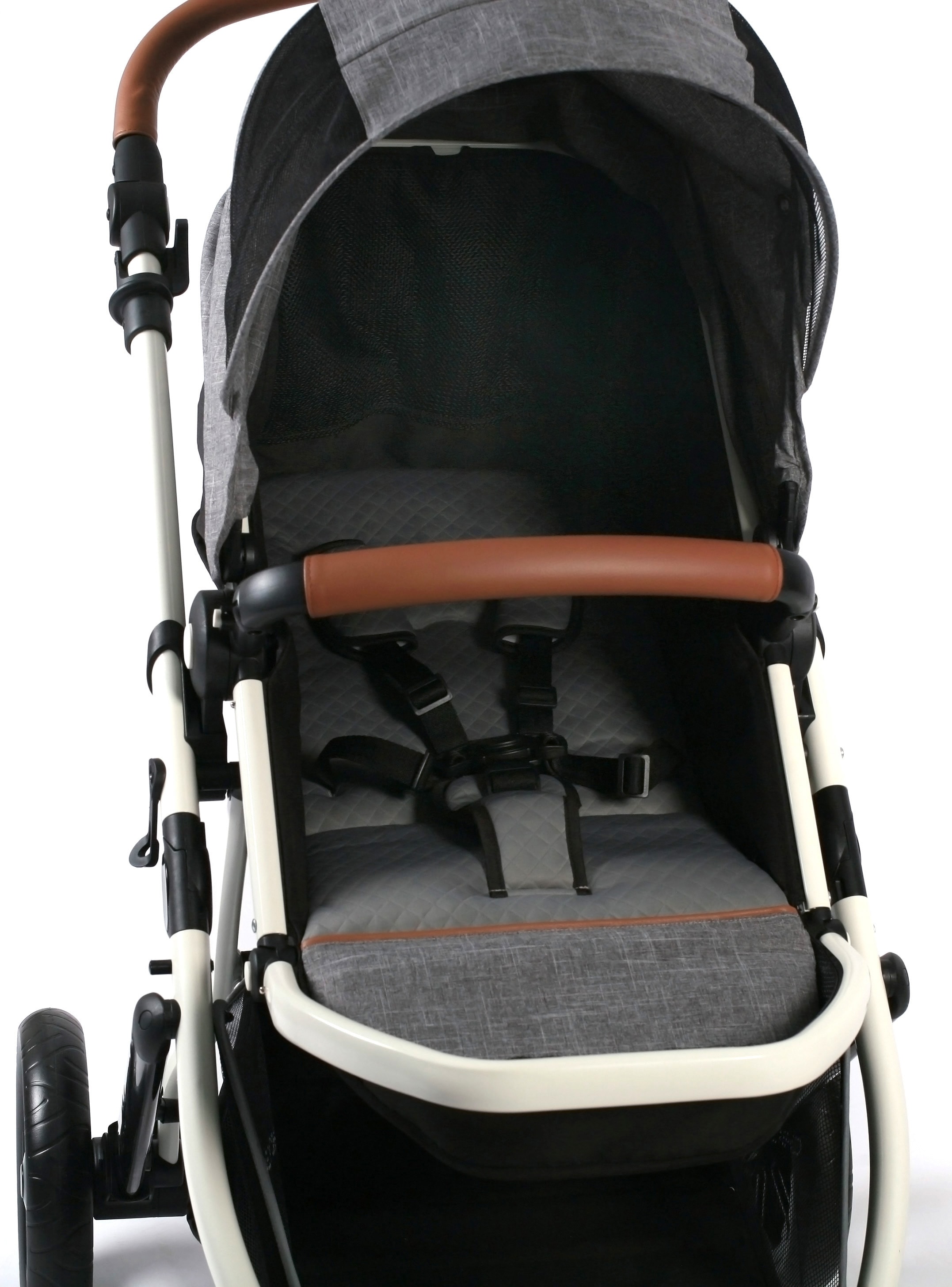 CHIC4BABY Kombi-Kinderwagen »Torre, Melange Grau«, 15 kg, ; Kinderwagen