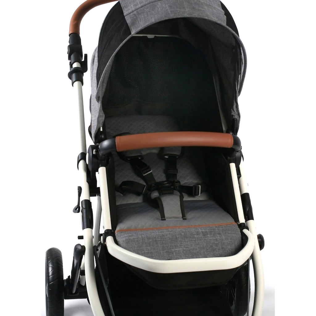 CHIC4BABY Kombi-Kinderwagen »Torre, Melange Grau«, 15 kg