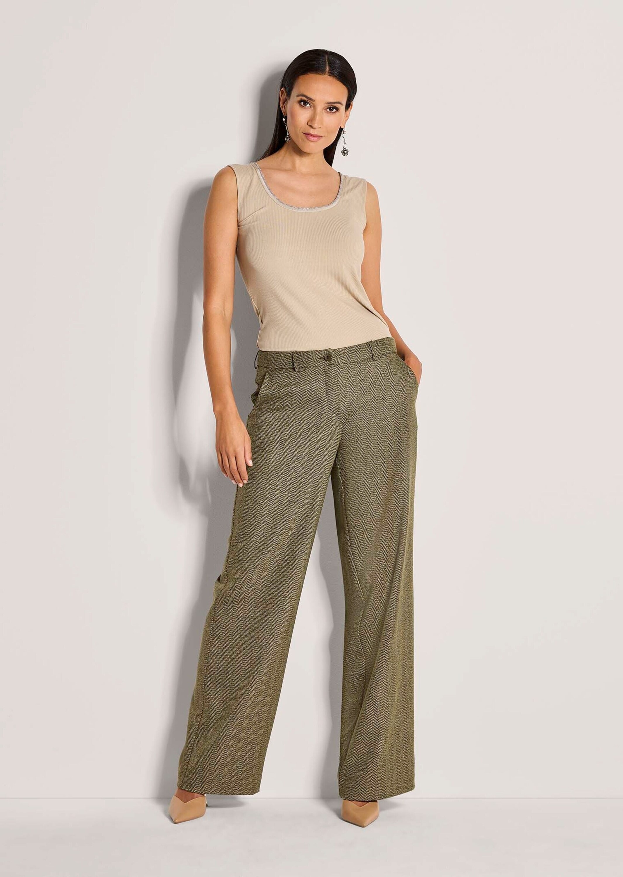 MADELEINE Stoffhose »Hose Palazzohose im Fischgratdesign«