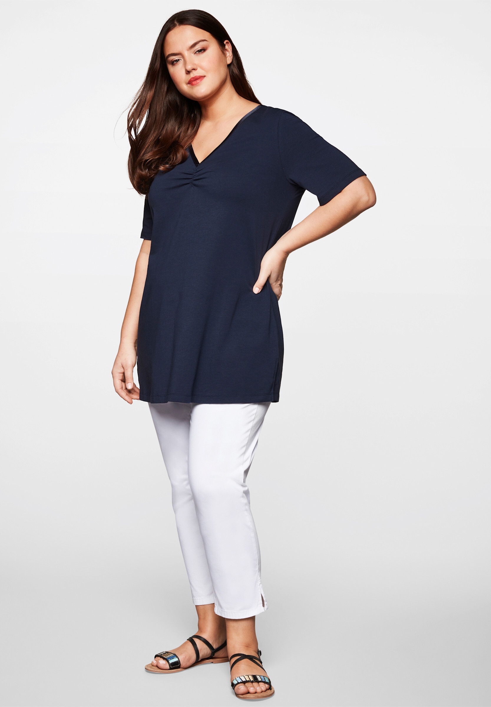 Sheego Longshirt »Longshirt Longshirt mit Raffung«
