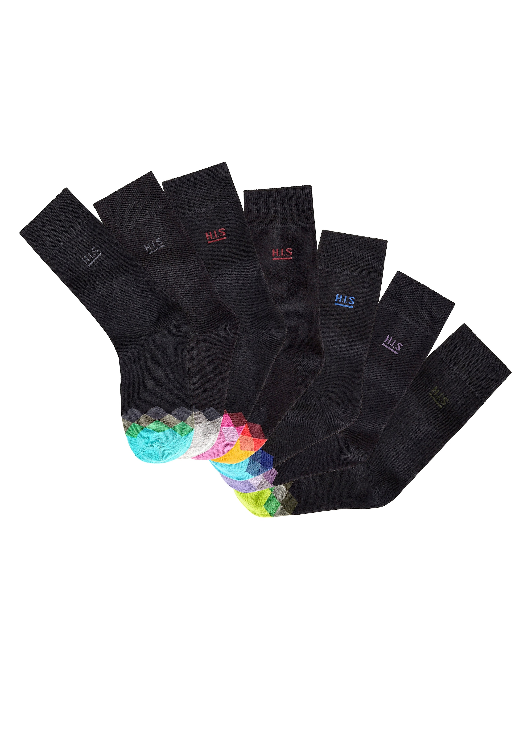 H.I.S Socken, (Set, 7 Paar), mit bunt gemusterter Spitze bei ♕