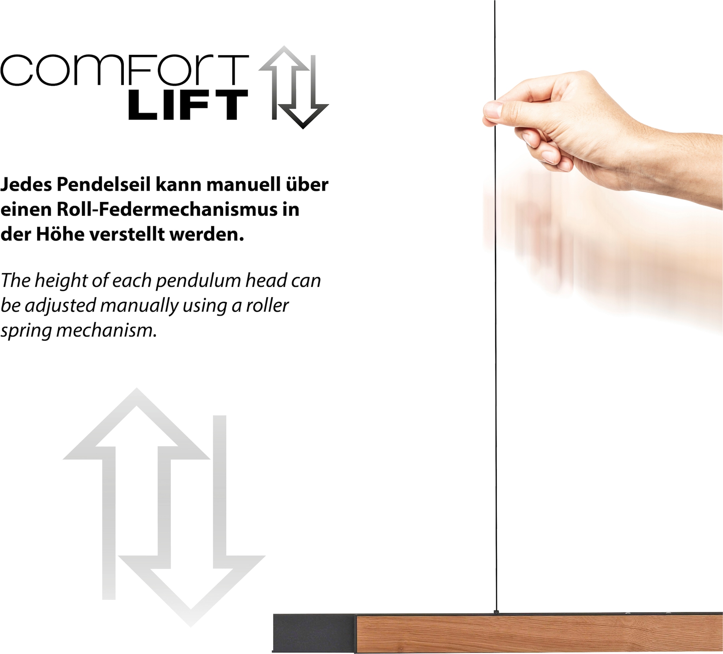Paul Neuhaus LED Pendelleuchte »ADRIANA SQUARE« LED-Board 1 Stk. warmweiß - kaltweiß Up- & Downlight, Comfort Lift, ausziehbar 120-179cm, CCT + dimmbar