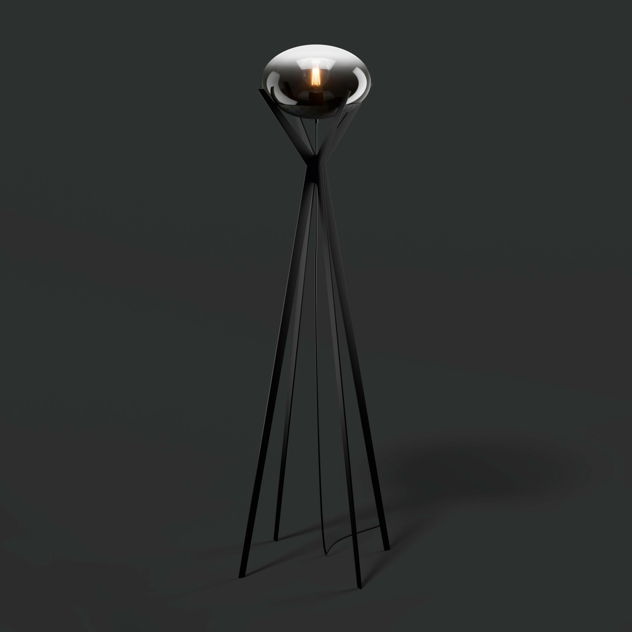 Joop! Stehlampe »CURVES LIGHTS«, 3 mit kaufen online mit Rauchglas-Optik Garantie mit feinem Farbverlauf | XXL Jahren Extra-White-Glaskugel zu