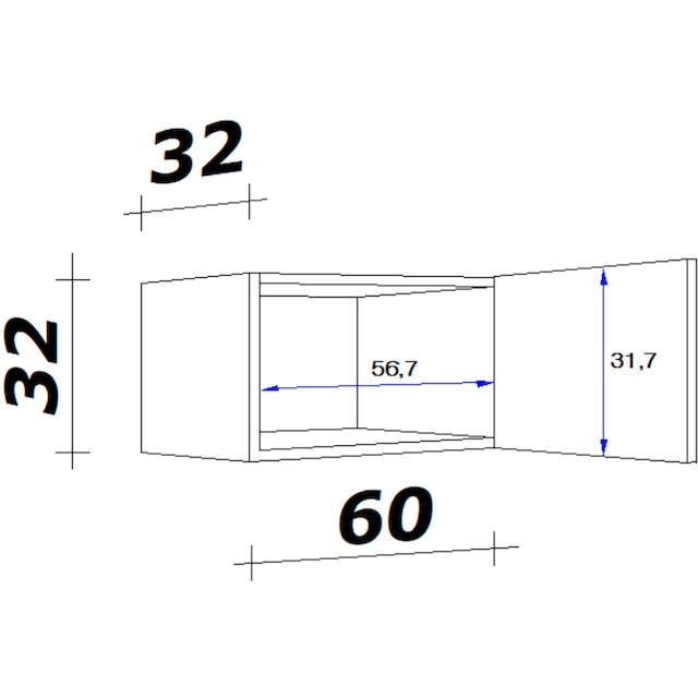 Flex-Well Kurzhängeschrank »Nano«, (B x H x T) 60 x 32 x 32 cm auf Raten  kaufen