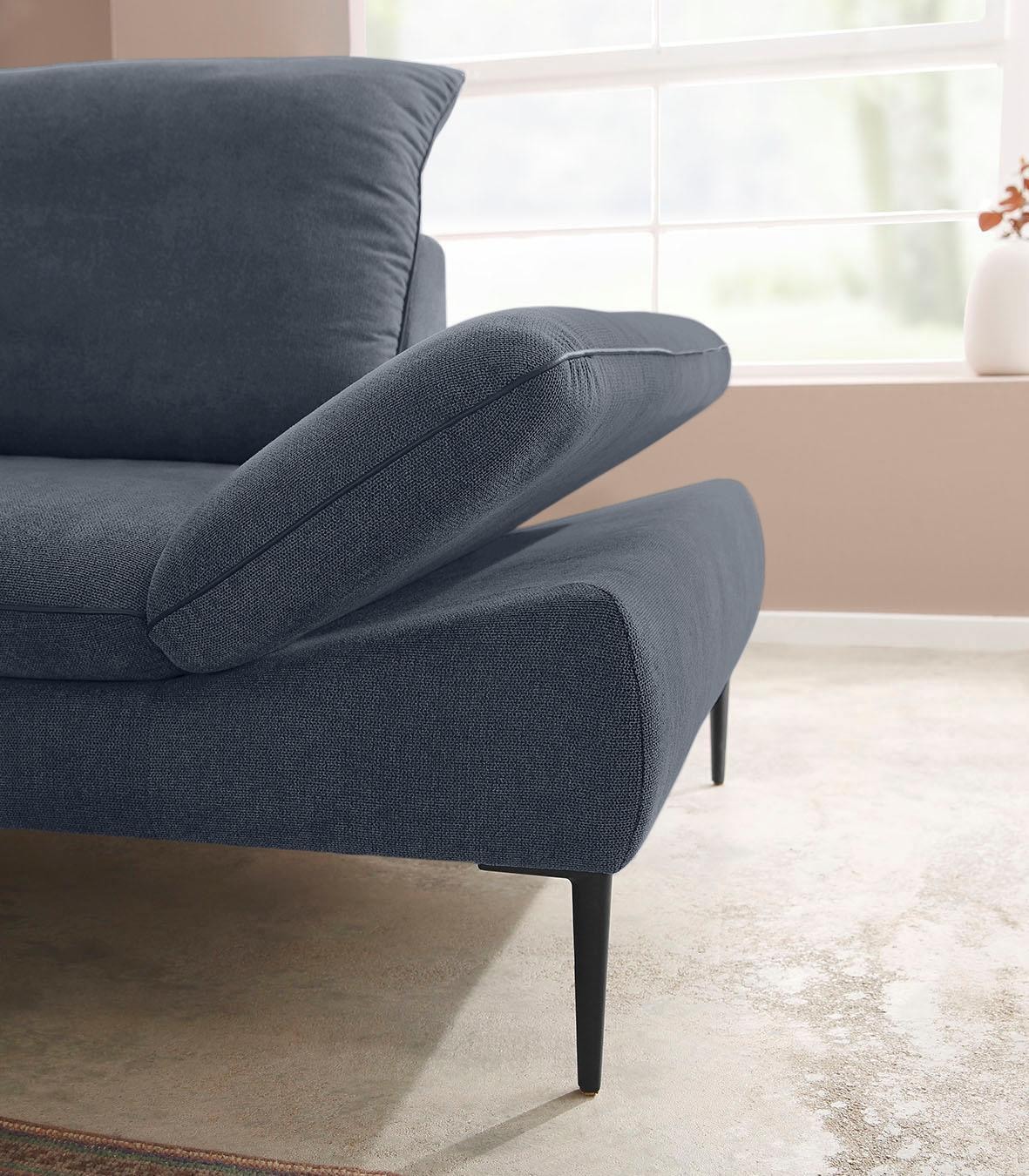W.SCHILLIG Ecksofa »enjoy&MORE, Designsofa, elegant und bequem, L-Form«, Sitztiefenverstellung, Füße schwarz pulverbeschichtet, Breite 294 cm