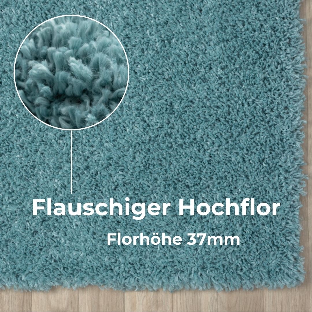 my home Hochflor-Teppich »Banji«, rechteckig, 37 mm Höhe, Uni Farben, weich und flauschig, auch als Läufer & in rund erhältlich