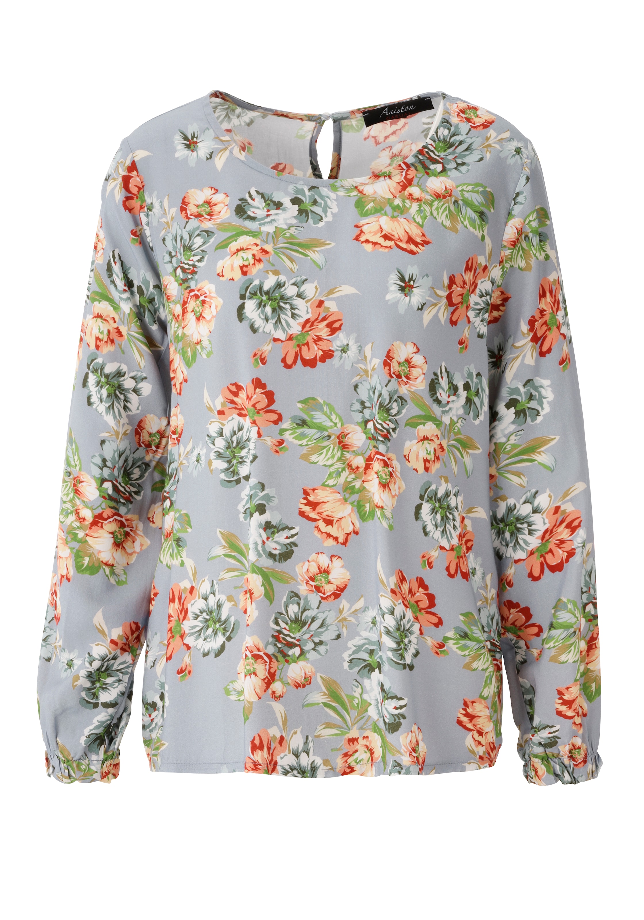 Aniston CASUAL Schlupfbluse mit farbenfrohen Blumendruck - jedes Teil ein Unikat - NEUE KOLLEKTION