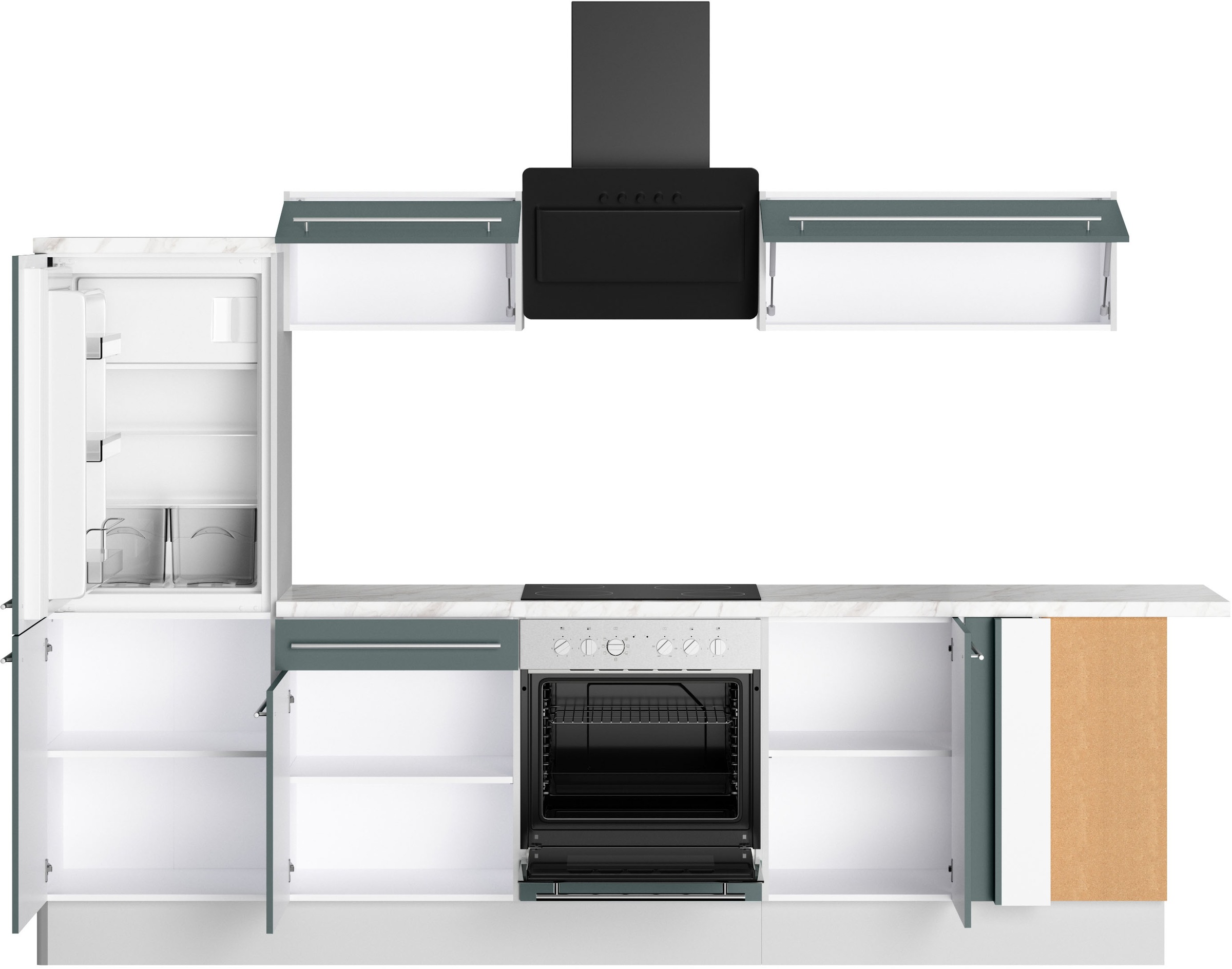 KOCHSTATION Küche »KS-Bern2«, Stellmaße 295 x 175 cm, wahlweise mit E-Geräten