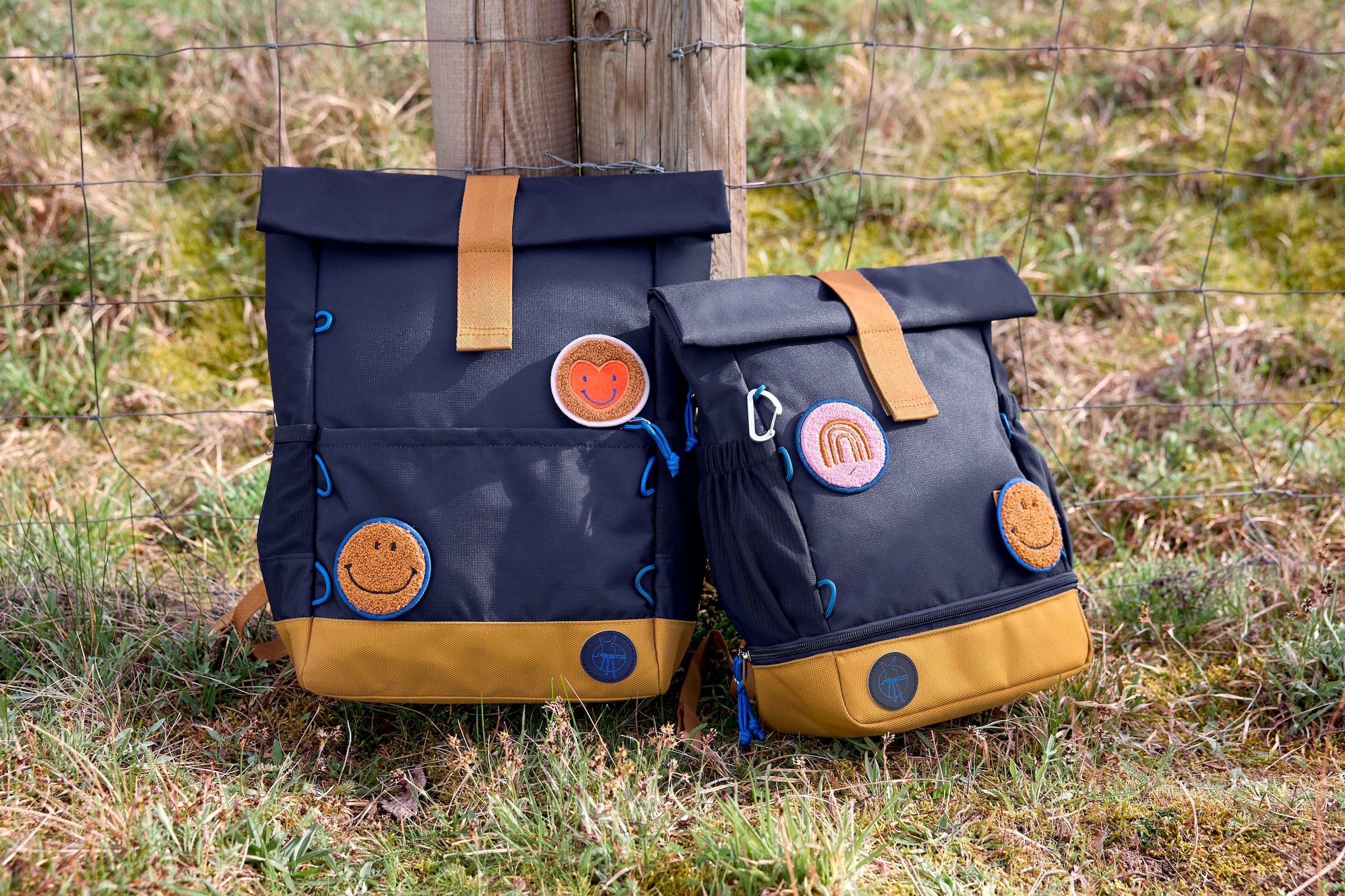 LÄSSIG Kinderrucksack »Little Gang, Medium Rolltop Backpack, navy«, Reflektoren, aus recycelten PET-Flaschen