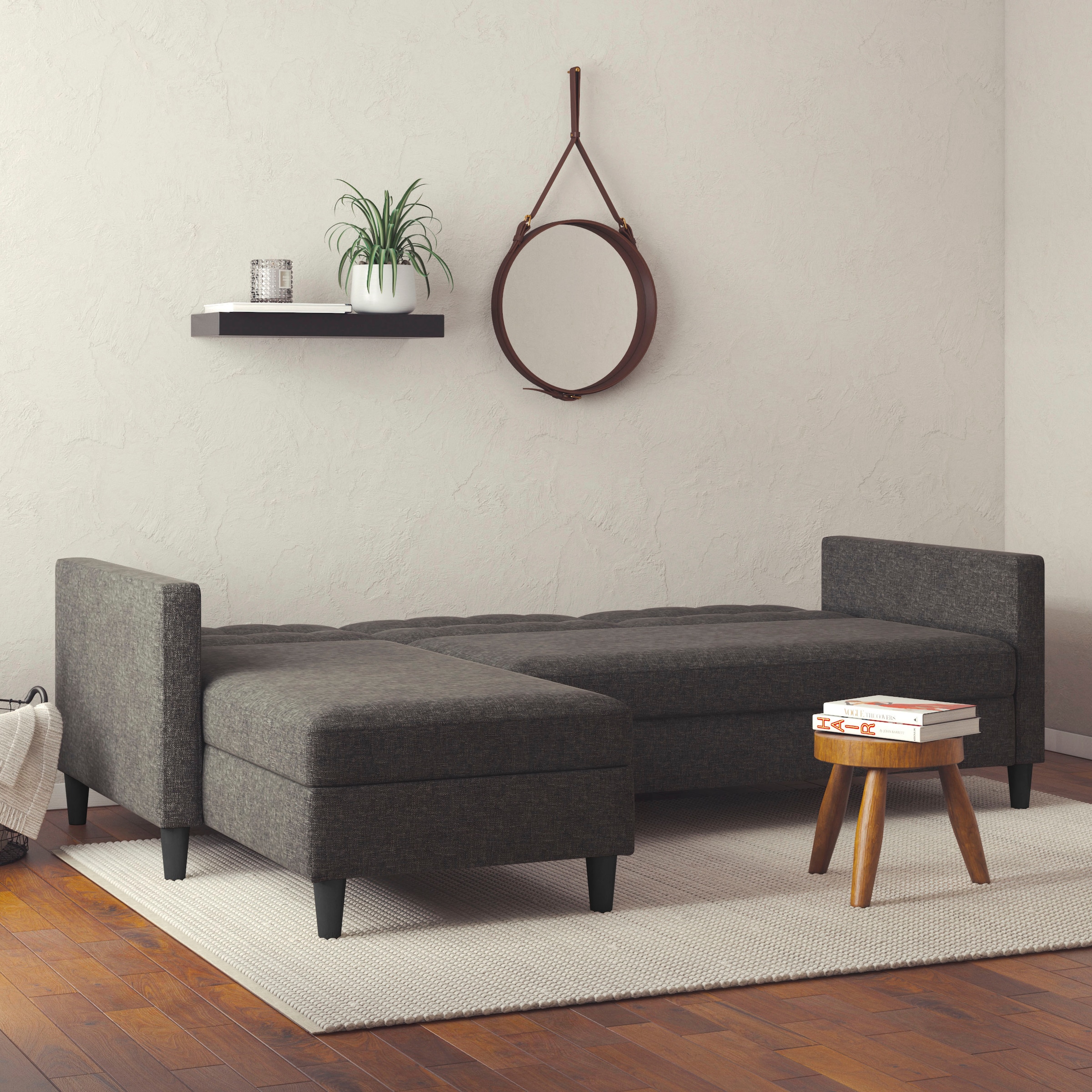 Dorel Home Ecksofa »Hartford II«, mit Bettfunktion und Stauraum, Recamiere beidseitig montierbar