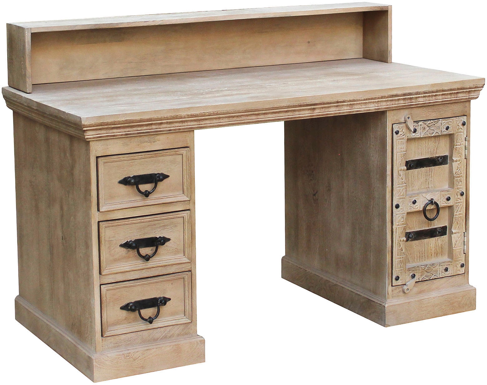 SIT Schreibtisch »Daipur« mit Beschlägen und Schnitzereien