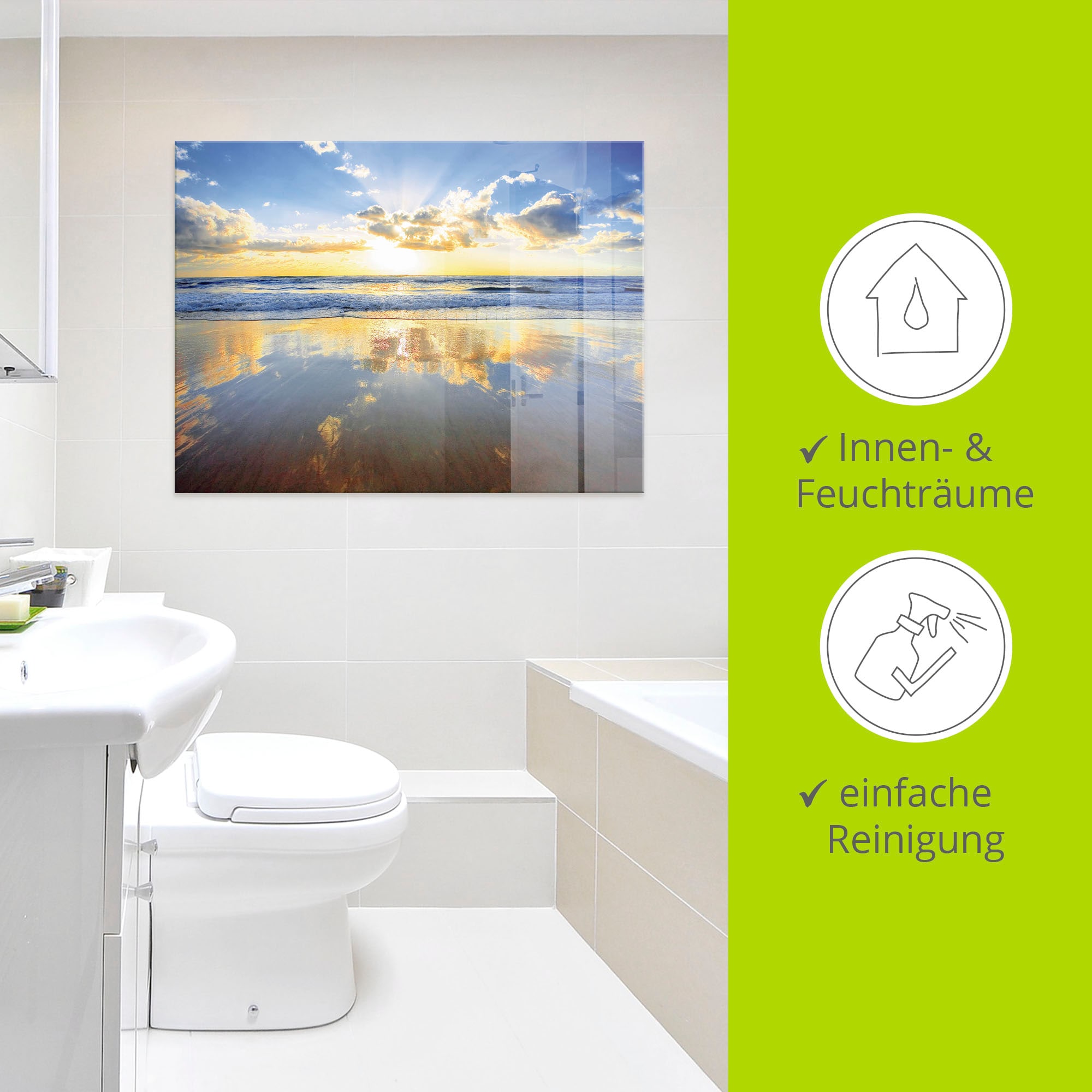 Artland Glasbild »Sonnenaufgang über dem Ozean« Himmel 1 Stk. tlg. in verschiedenen Größen